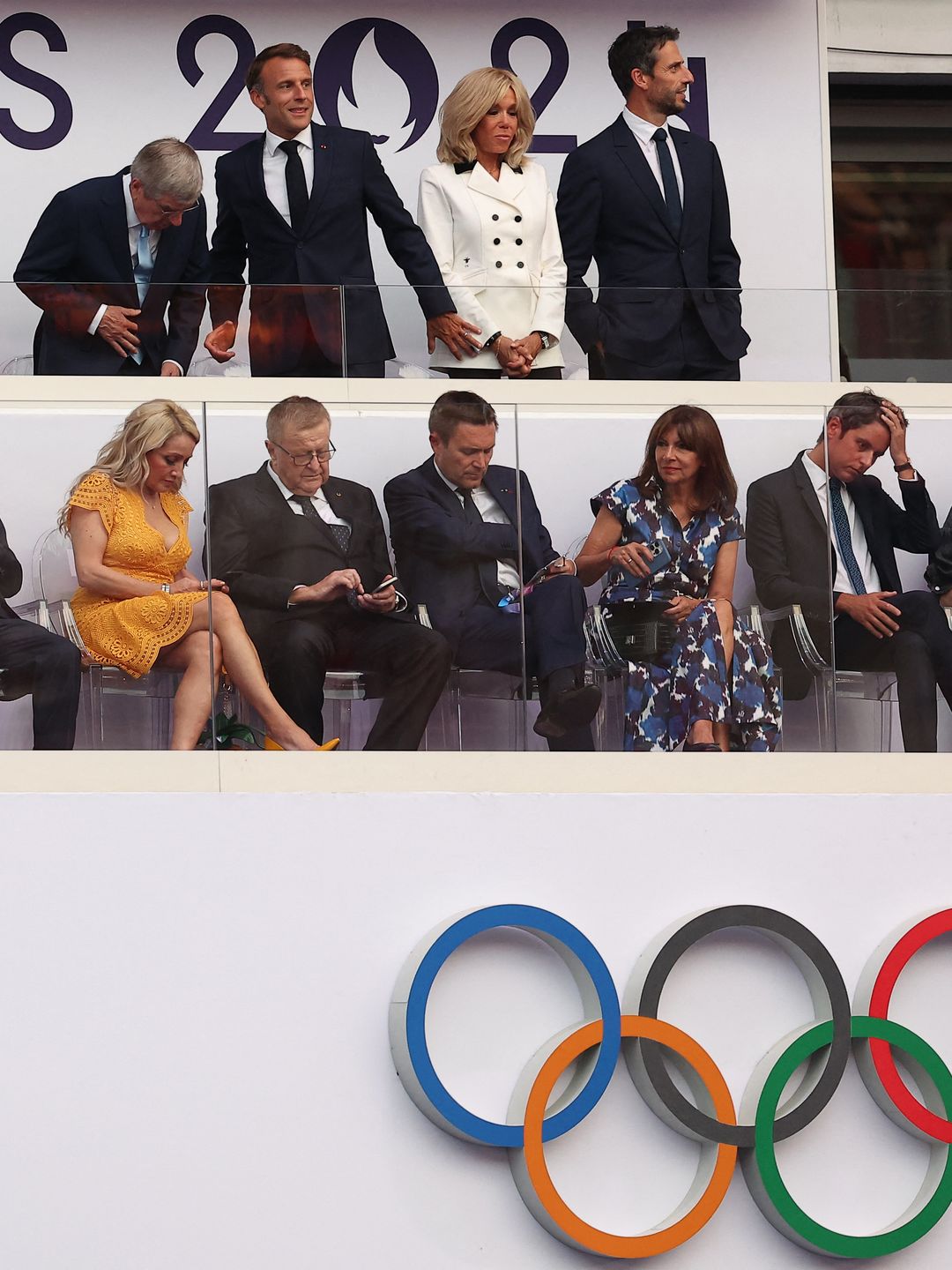 She joined her husband, President Emmanuel Macron, at the Closing Ceremony