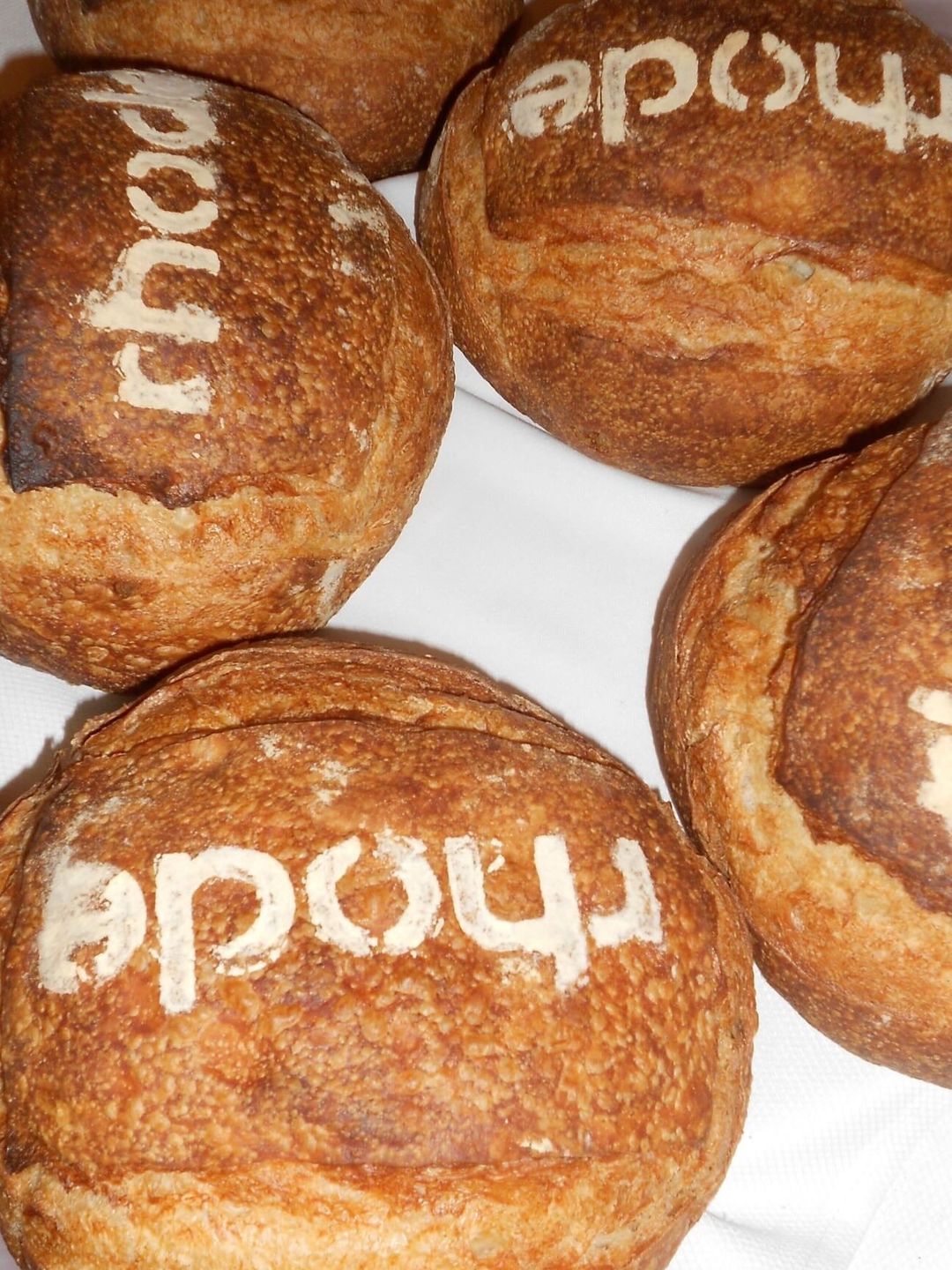 Hailey Bieber shared a picture of Rhode branded bread loaves 