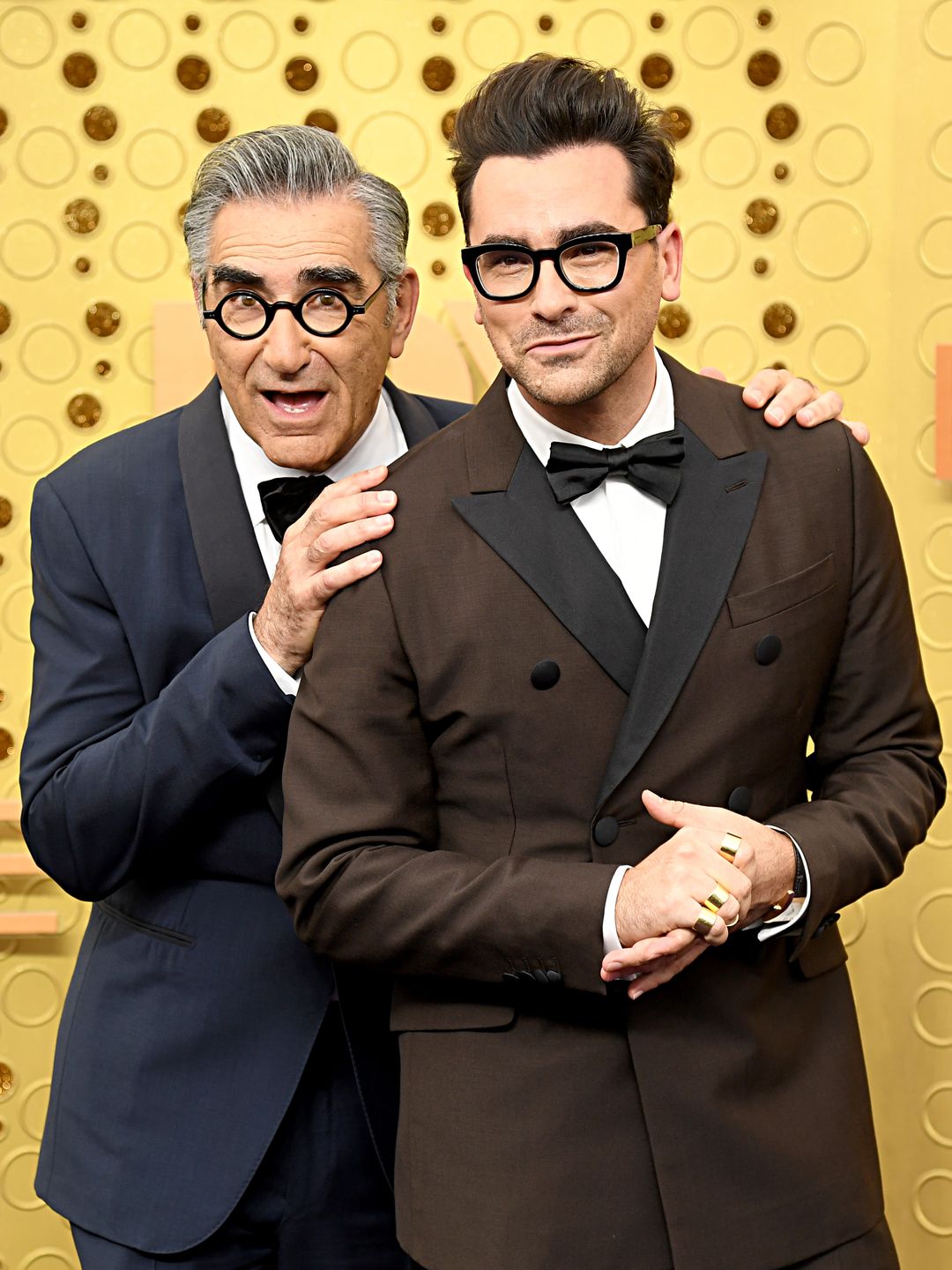 Eugene Levy and Daniel Levy attends the 71st Emmy Awards at Microsoft Theater on September 22, 2019 
