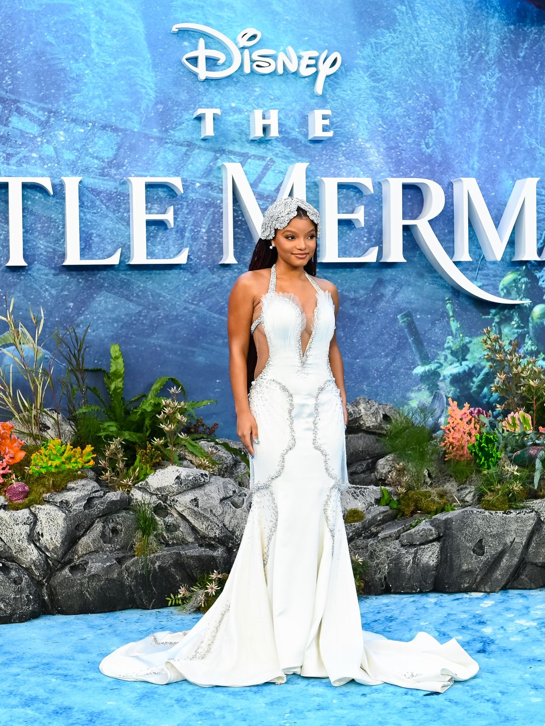 Halle Bailey attends the UK Premiere of "The Little Mermaid" at Odeon Luxe Leicester Square on May 15, 2023 in London, England.