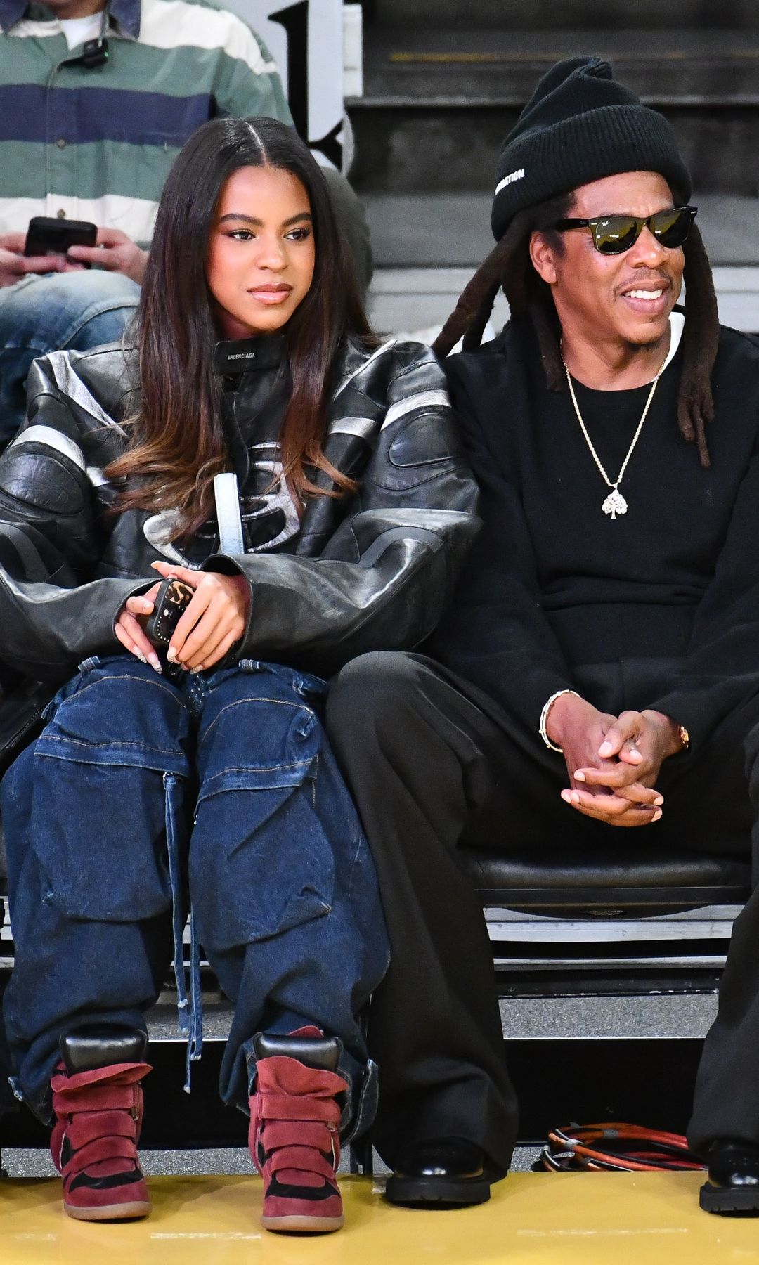  Jay-Z and Blue Ivy Carter attend a basketball game between the Los Angeles Lakers and San Antonio Spurs at Crypto.com Arena on December 10, 2025 in Los Angeles, California. NOTE TO USER: User expressly acknowledges and agrees that, by downloading and/or using this Photograph, user is consenting to the terms and conditions of the Getty Images License Agreement. (Photo by Allen Berezovsky/Getty Images)