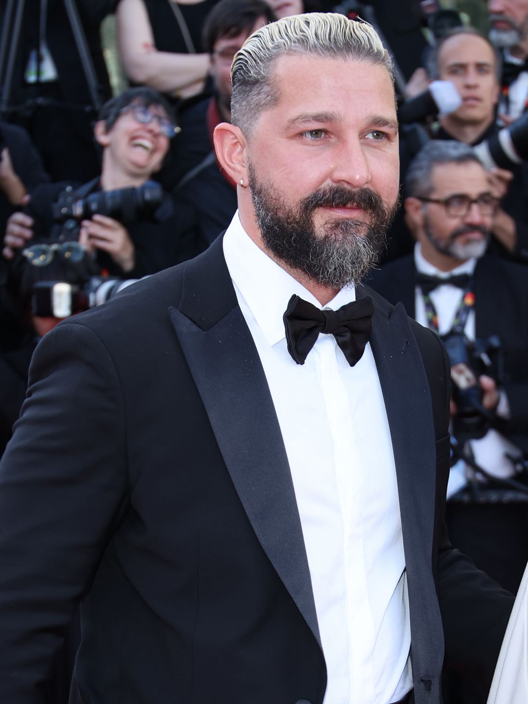 Shia LaBeouf in a black tuxedo