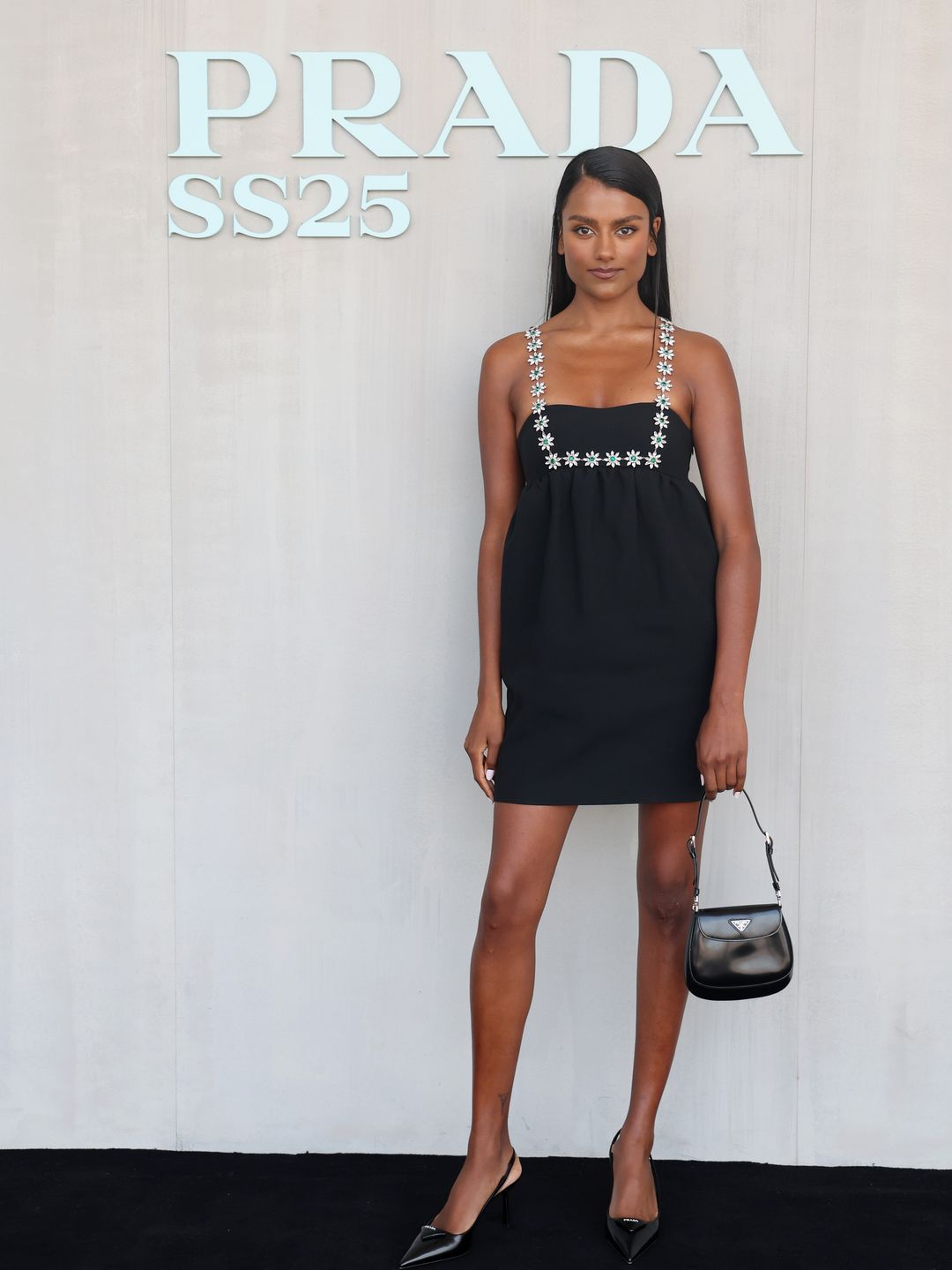 Simone attended the Prada Spring/Summer 2025 Womenswear fashion show during Milan Fashion Week 