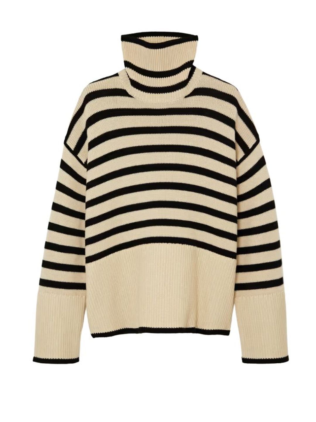 Striped wool-blend turtleneck sweater - Toteme 