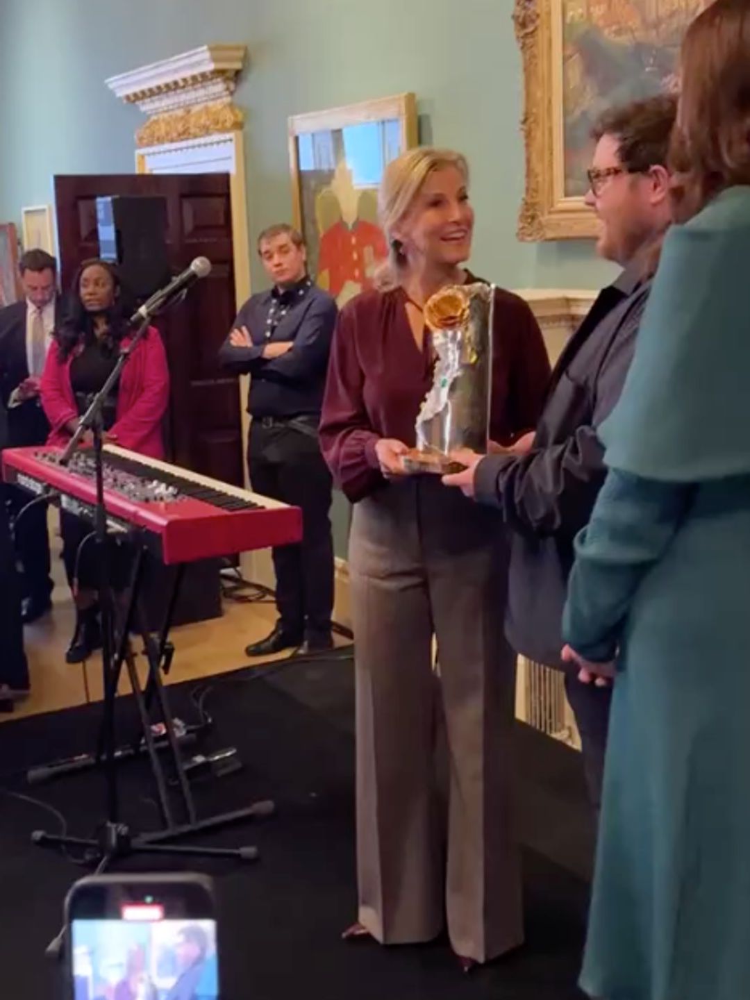 The duchess presented the award to S.S. Daley