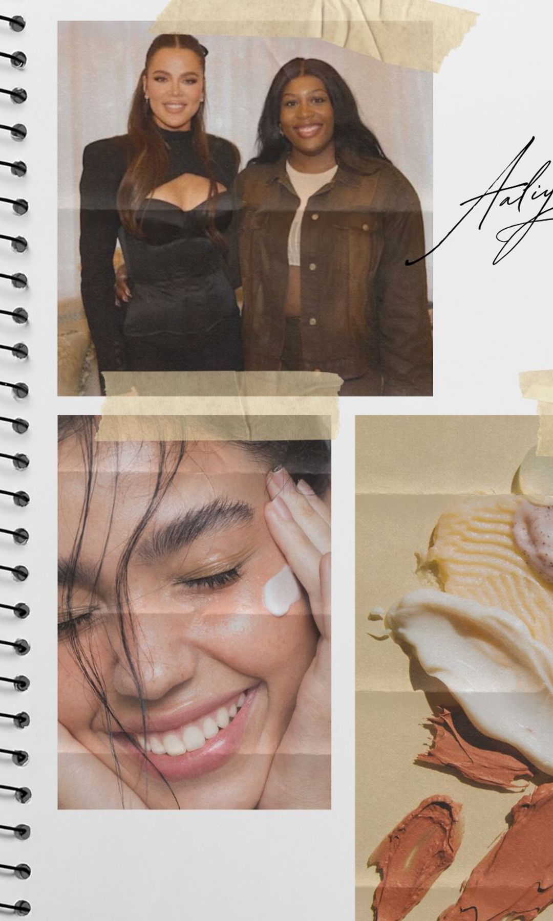 Collage of beauty writer Aaliyah Harry 