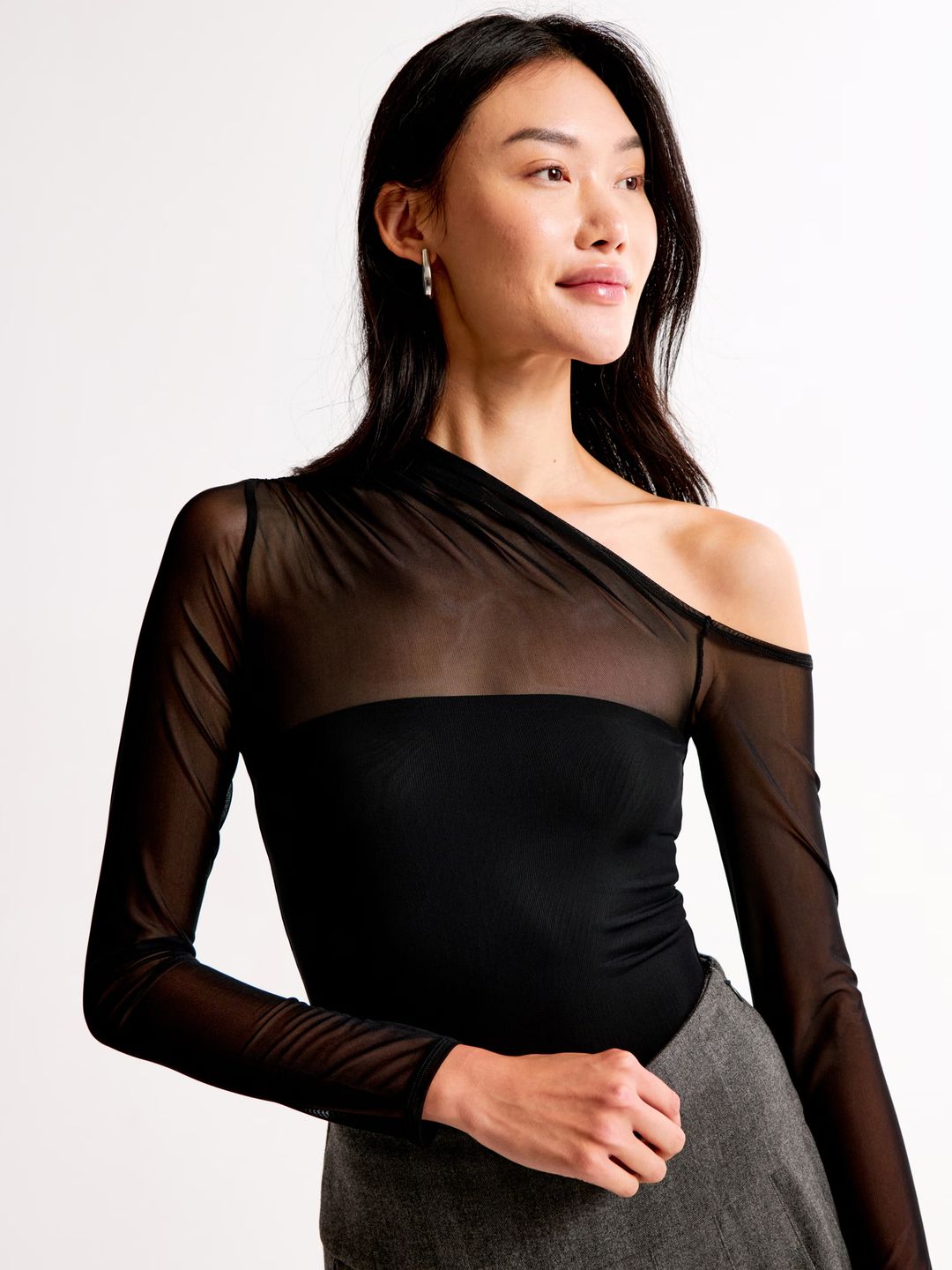 Draped Mesh Bodysuit