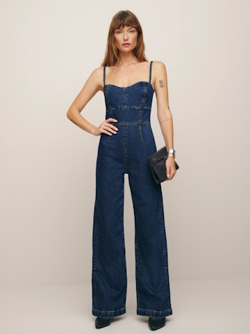 Sleeveless Reformation denim jumpsuit 