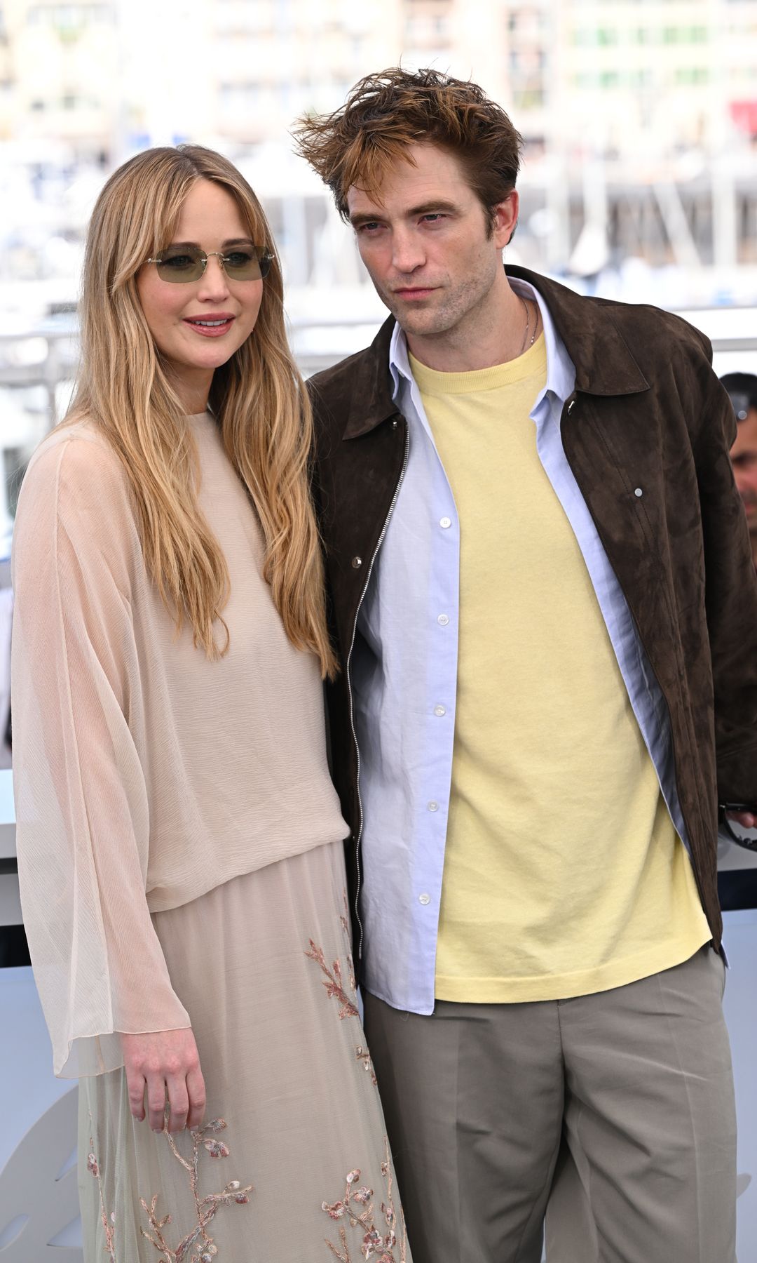 Jennifer Lawrence and Robert Pattinson at a photocall for Die My Love, at the 78th Cannes Film Festival in Cannes, France. Picture date: Sunday May 18, 2025