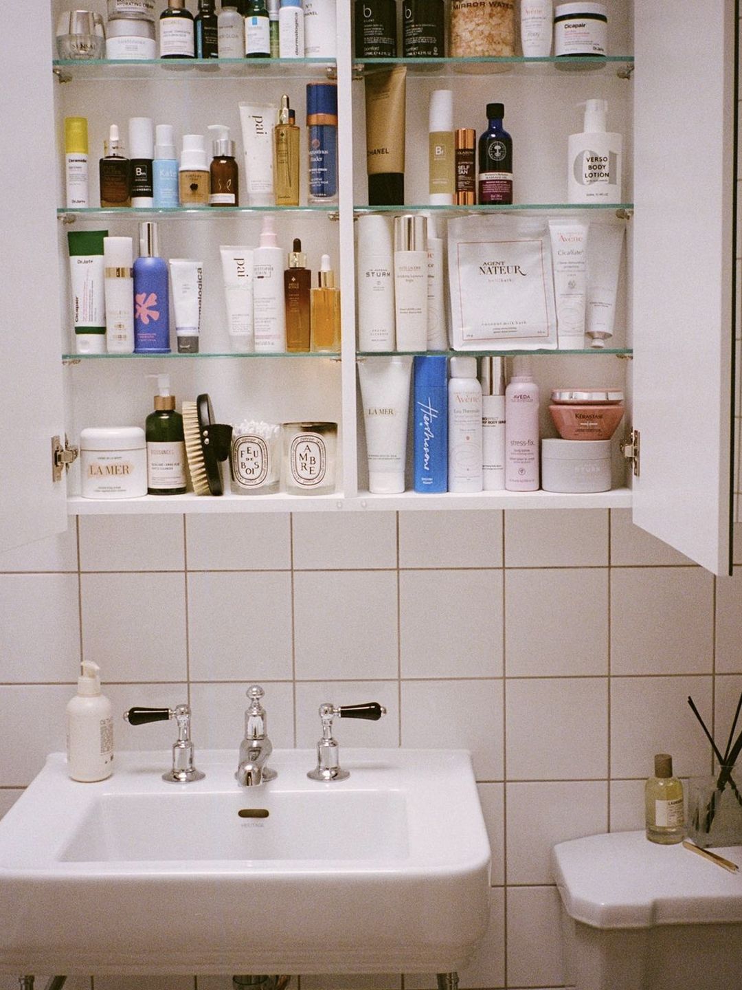 Inside Emma's resolutely stylish bathroom cabinet 