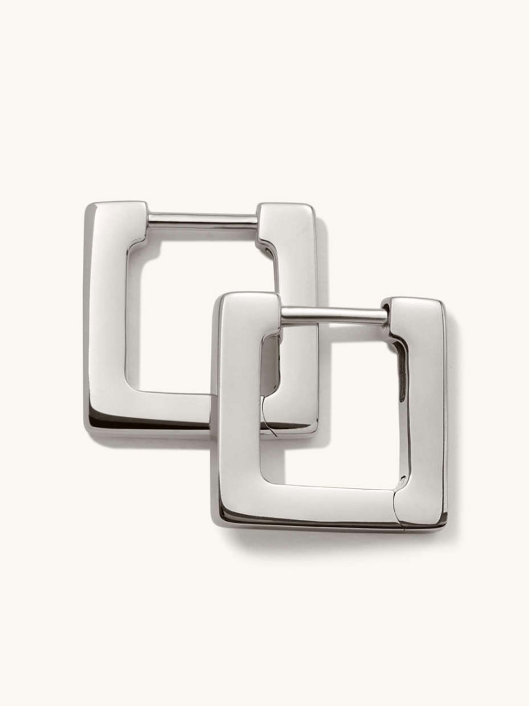 Silver square earrings 