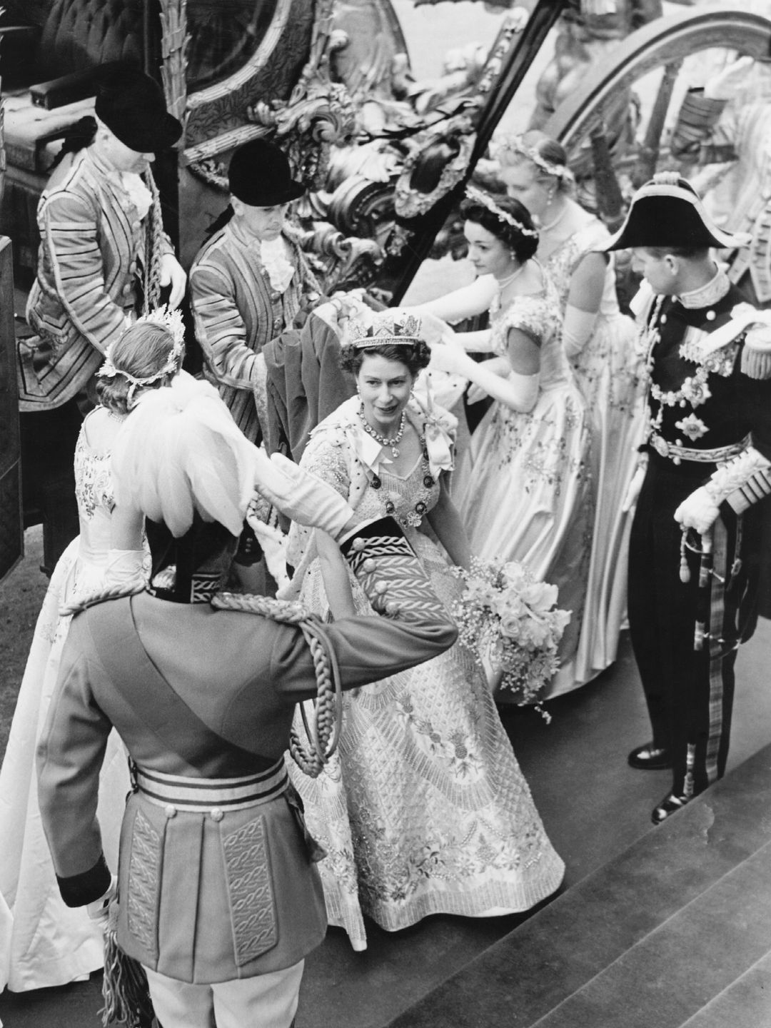 Norman Hartnell design of Queen Elizabeth's dress for the Coronation ceremony