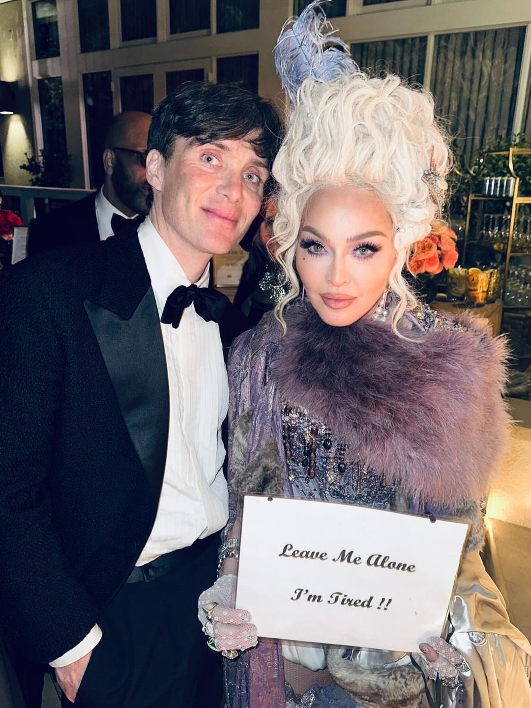 Madonna poses with Cillian Murphy at the Oscars Party 2024