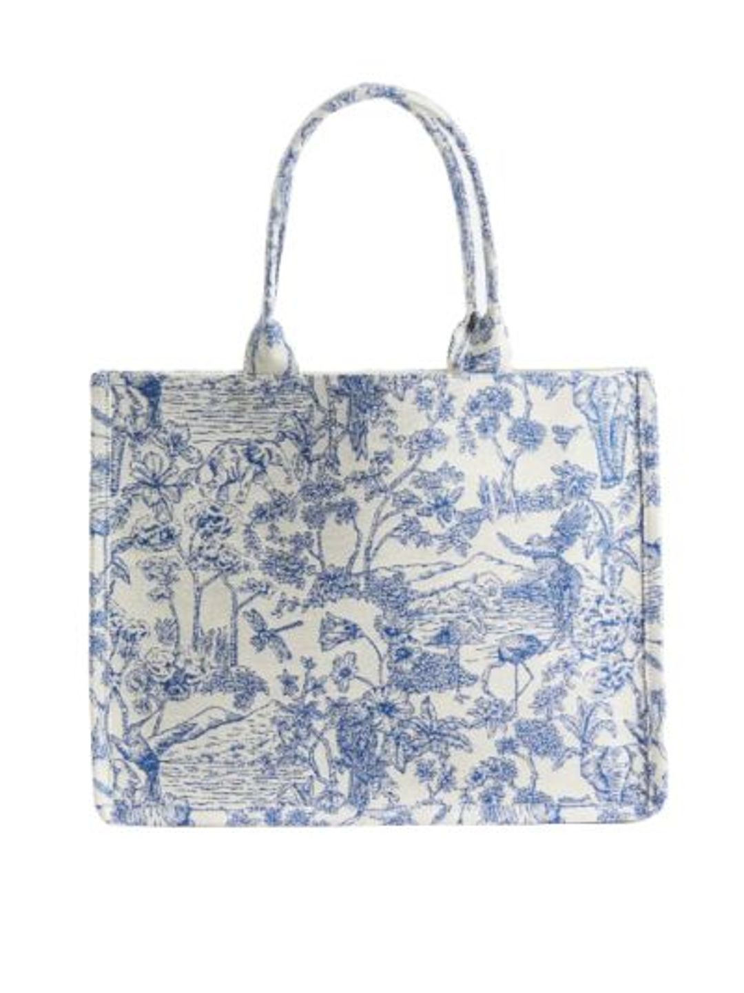H&M Blue Patterned Shopper Bag 