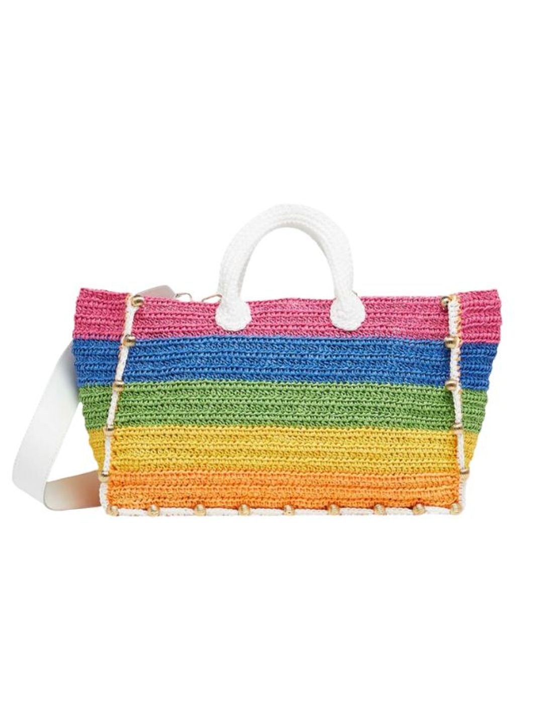 Colourful striped beach bag 