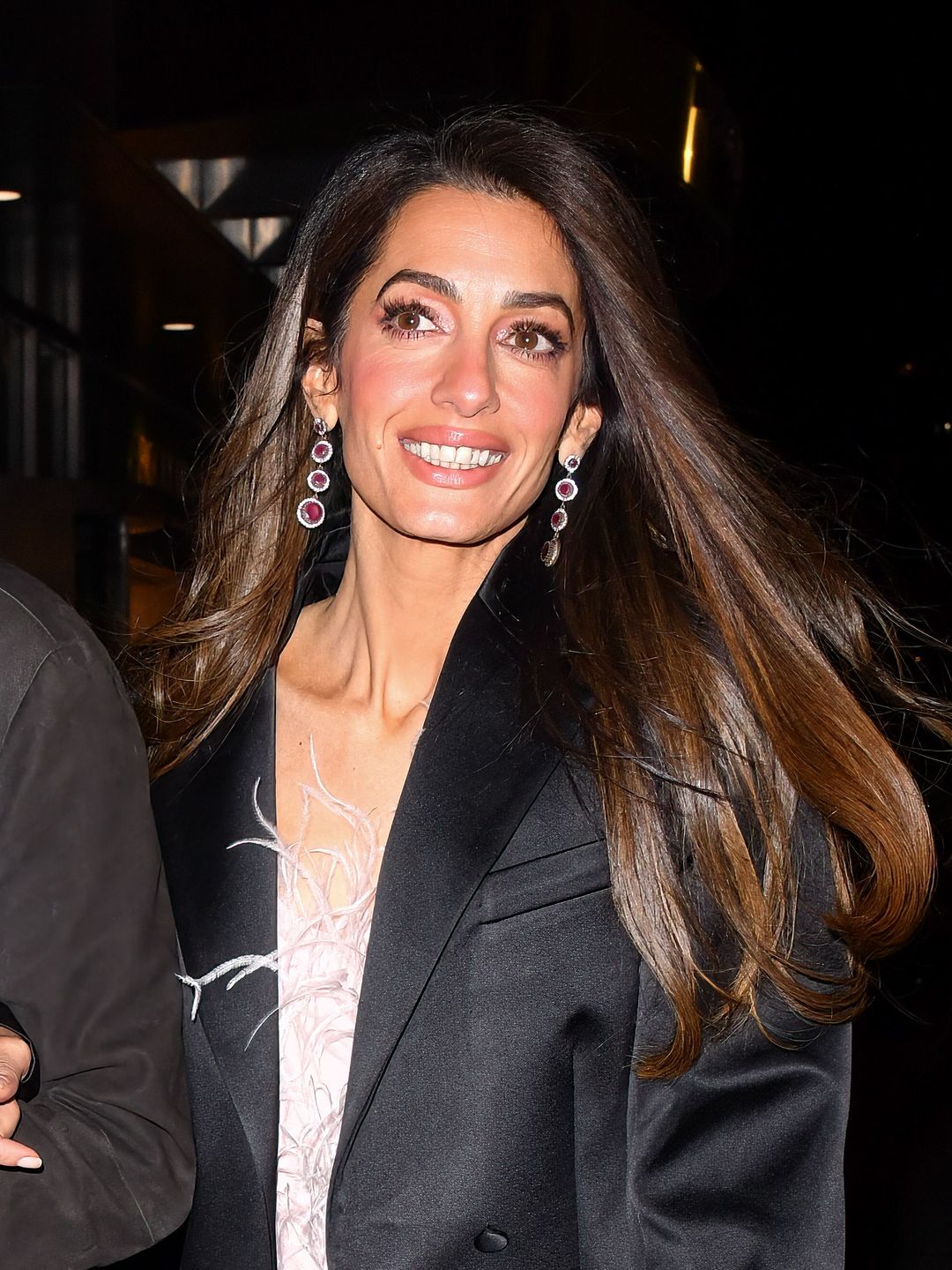 George Clooney and Amal Clooney arrive to the Polo Bar on December 13, 2023 in New York City. (Photo by James Devaney/GC Images)