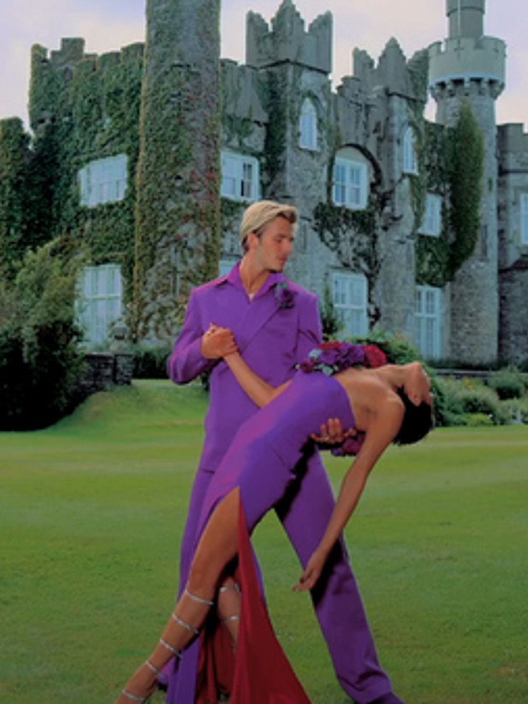 The Beckhams on their wedding day at Luttrellstown Castle