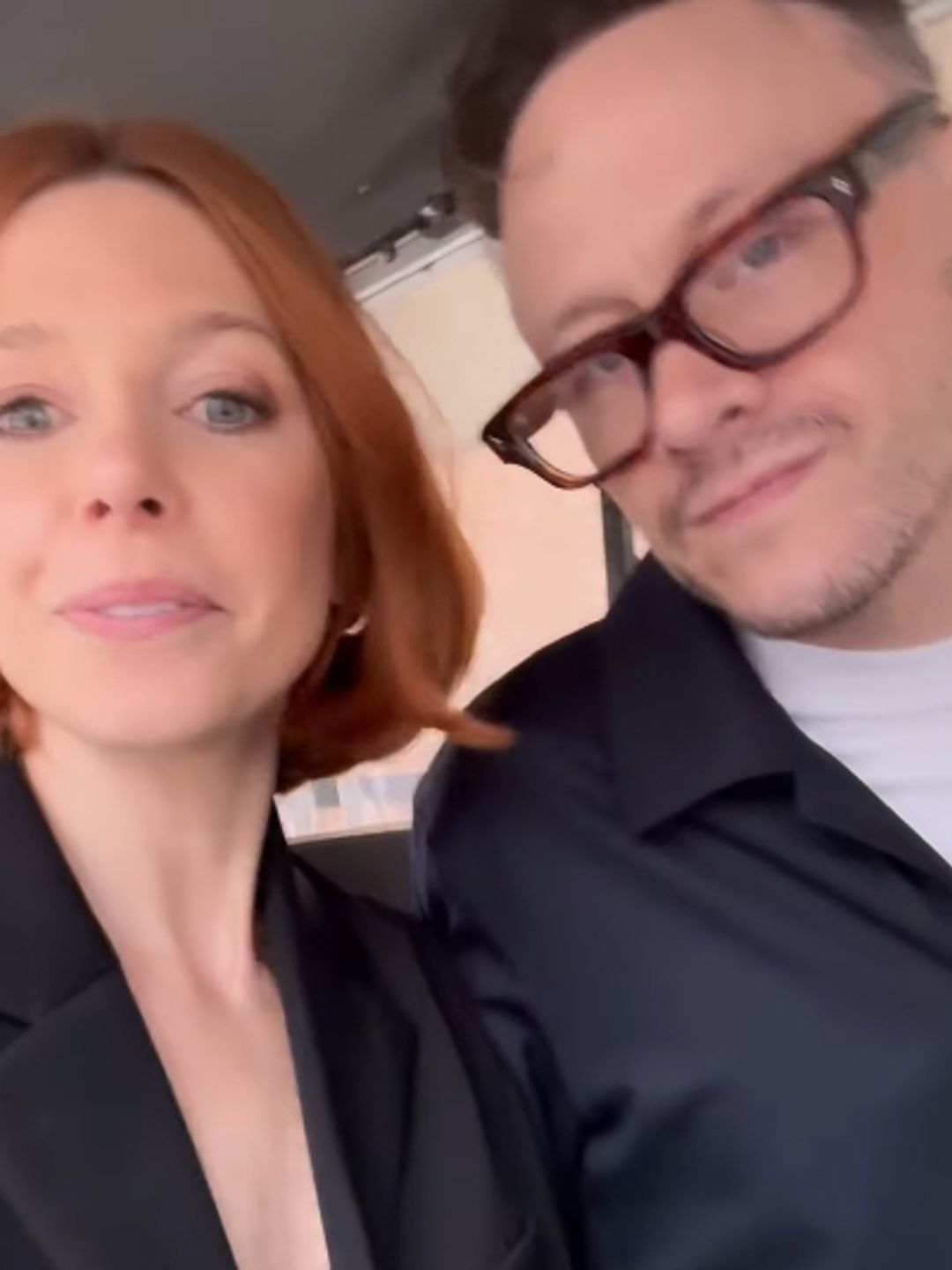 Stacey Dooley standing with Kevin Clifton