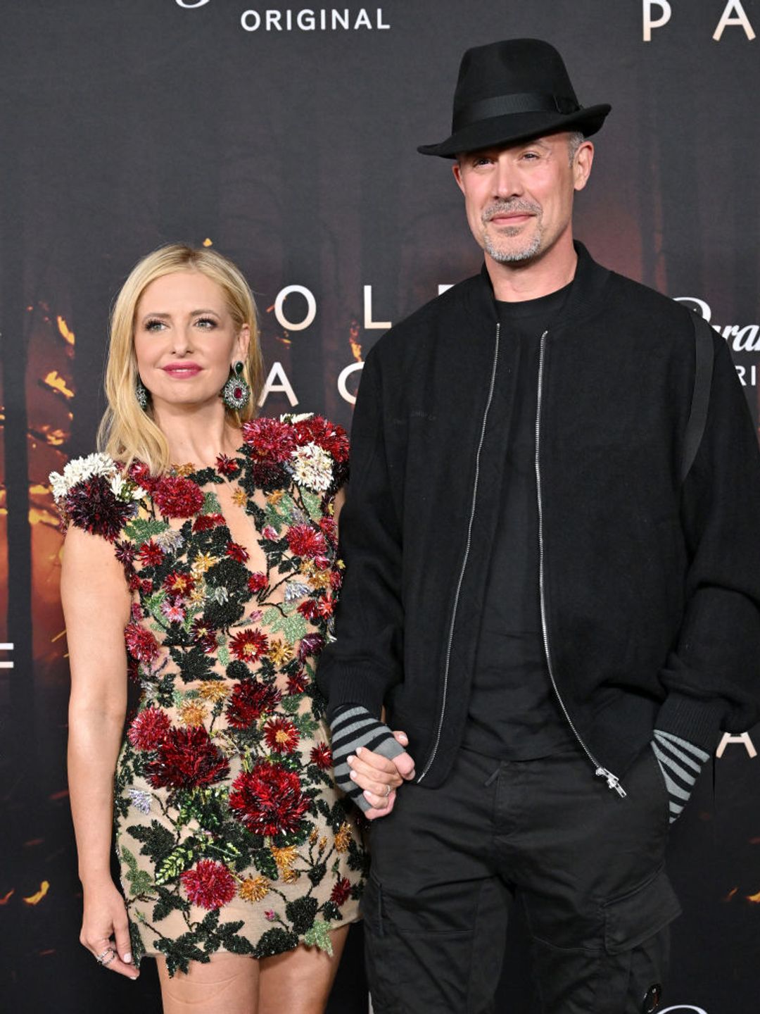 Sarah Michelle Gellar and Freddie Prinze Jr. attend the Los Angeles Premiere of Paramount+'s  "Wolf Pack" at Harmony Gold on January 19, 2023 in Los Angeles