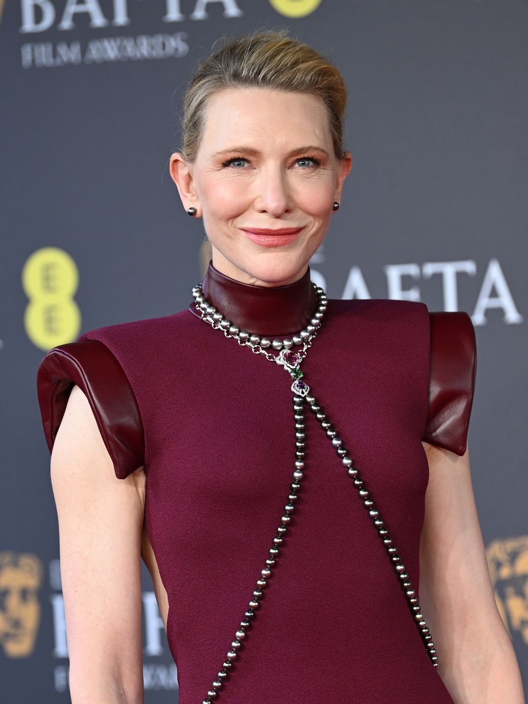 Cate Blanchett in a two-strand pearl piece of jewellery 