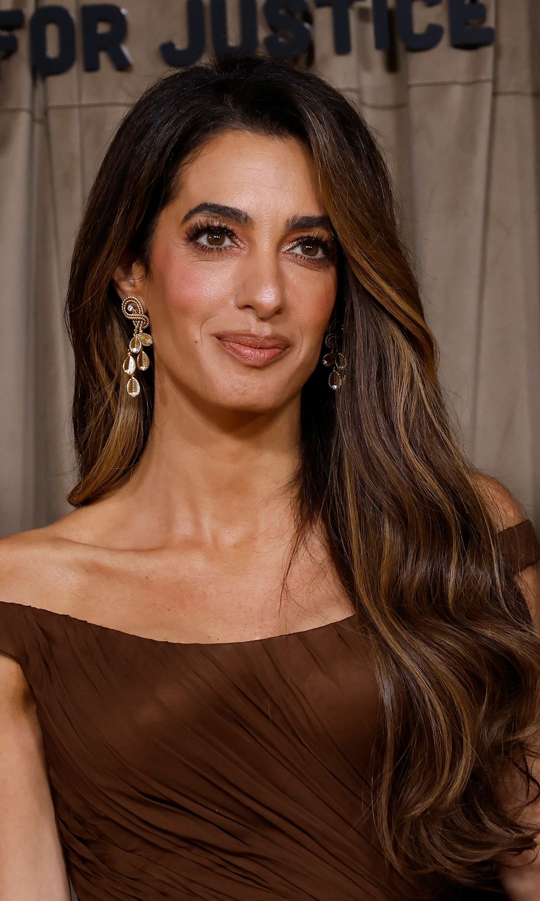 Amal Clooney attends the Clooney Foundation For Justice's The Albies at The Natural History Museum on October 03, 2025 in London, England