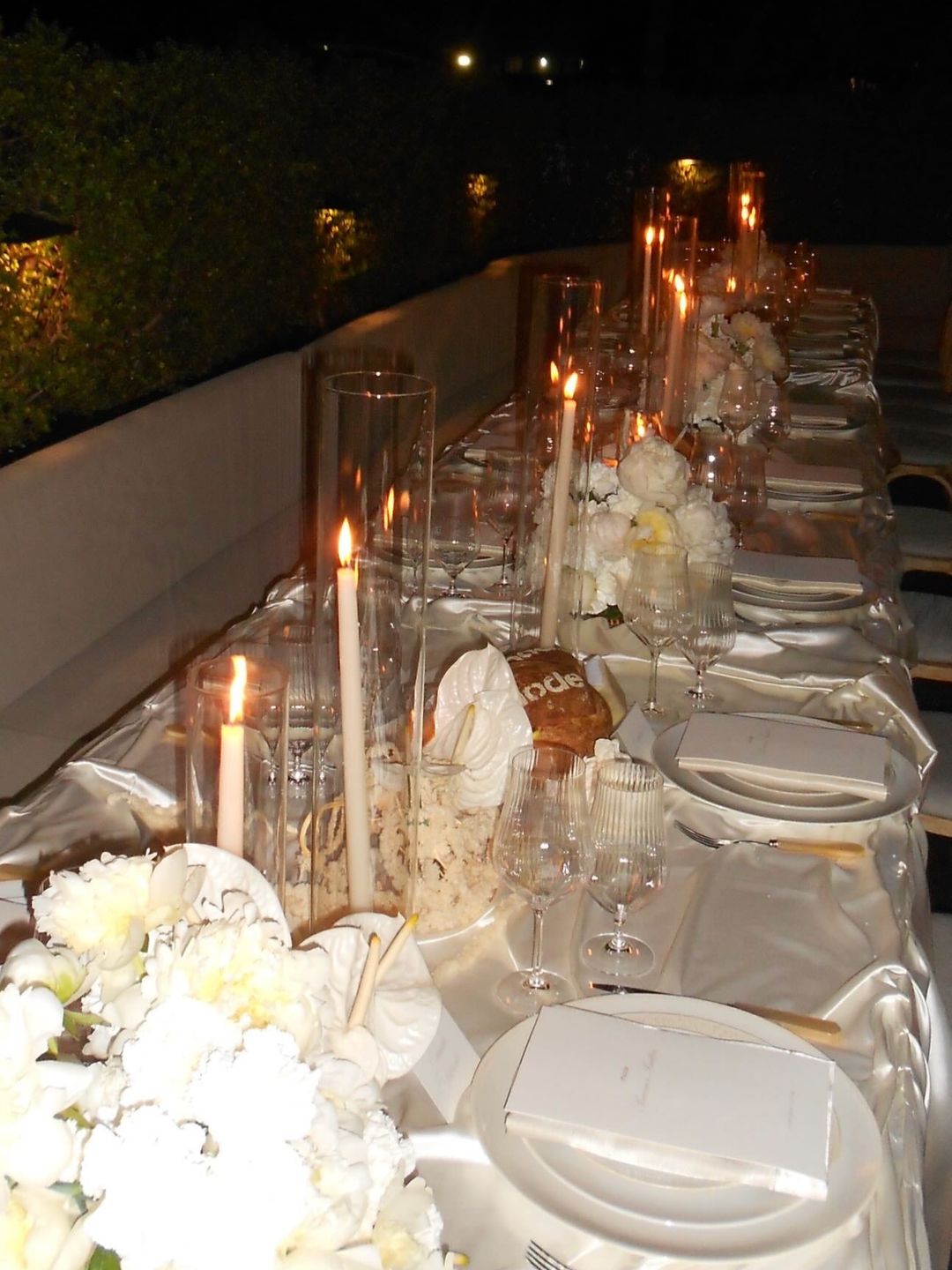 Hailey Bieber shares an image of the table at her Rhode event