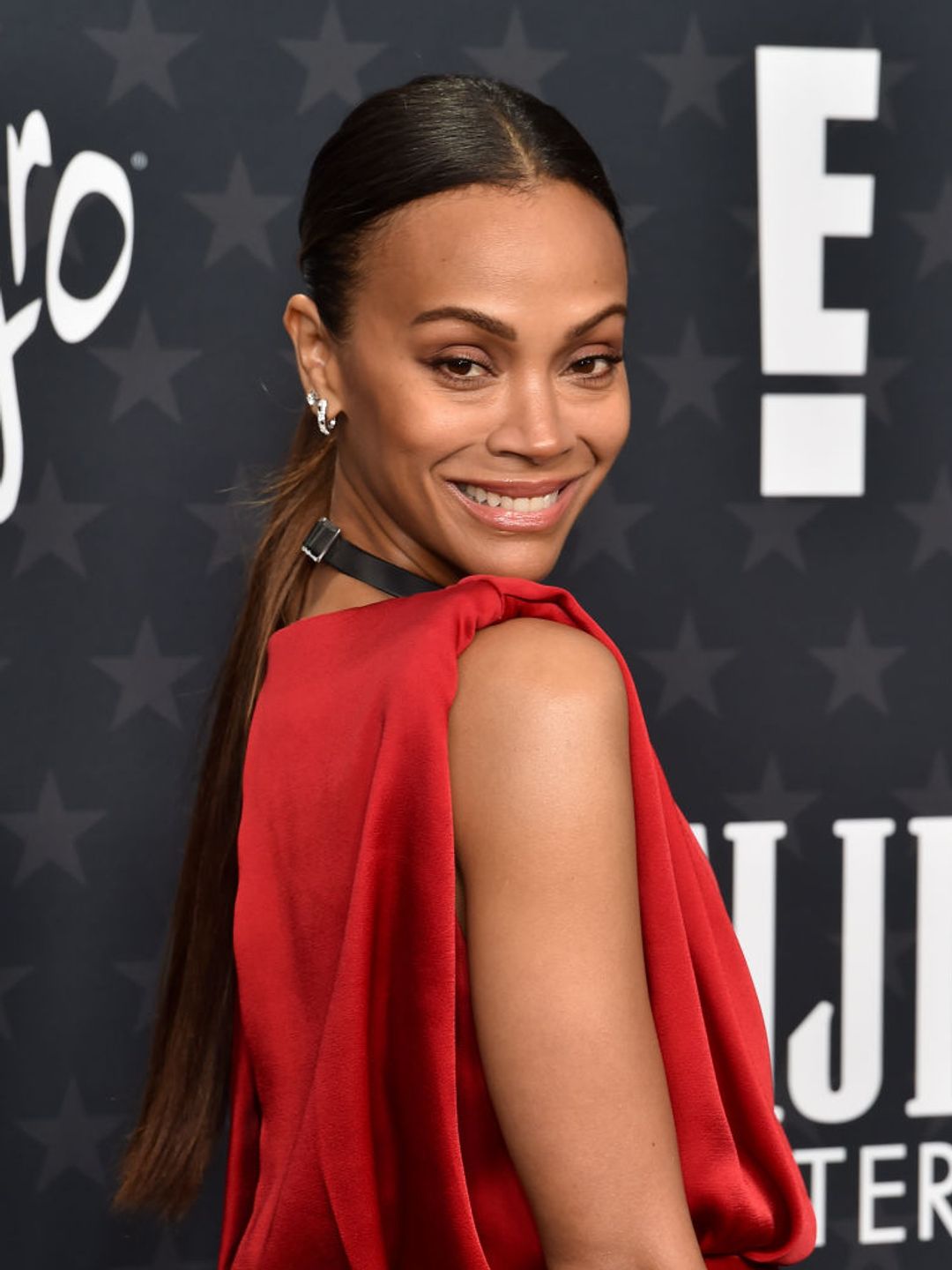 Zoe Saldana at the 30th Annual Critics Choice Awards held at The Barker Hangar on February 7, 2025 in Santa Monica, California. (Photo by Gregg DeGuire/WWD via Getty Images)