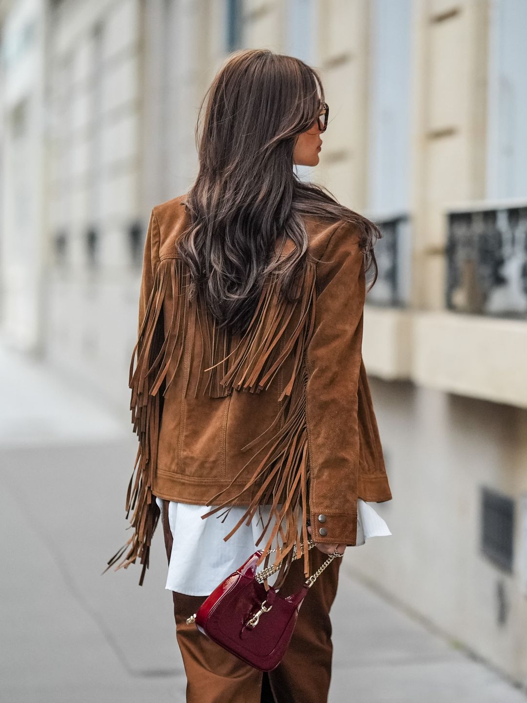Heart Evangelista dons a YSL suede fringed jacket and we can't get enough of it
