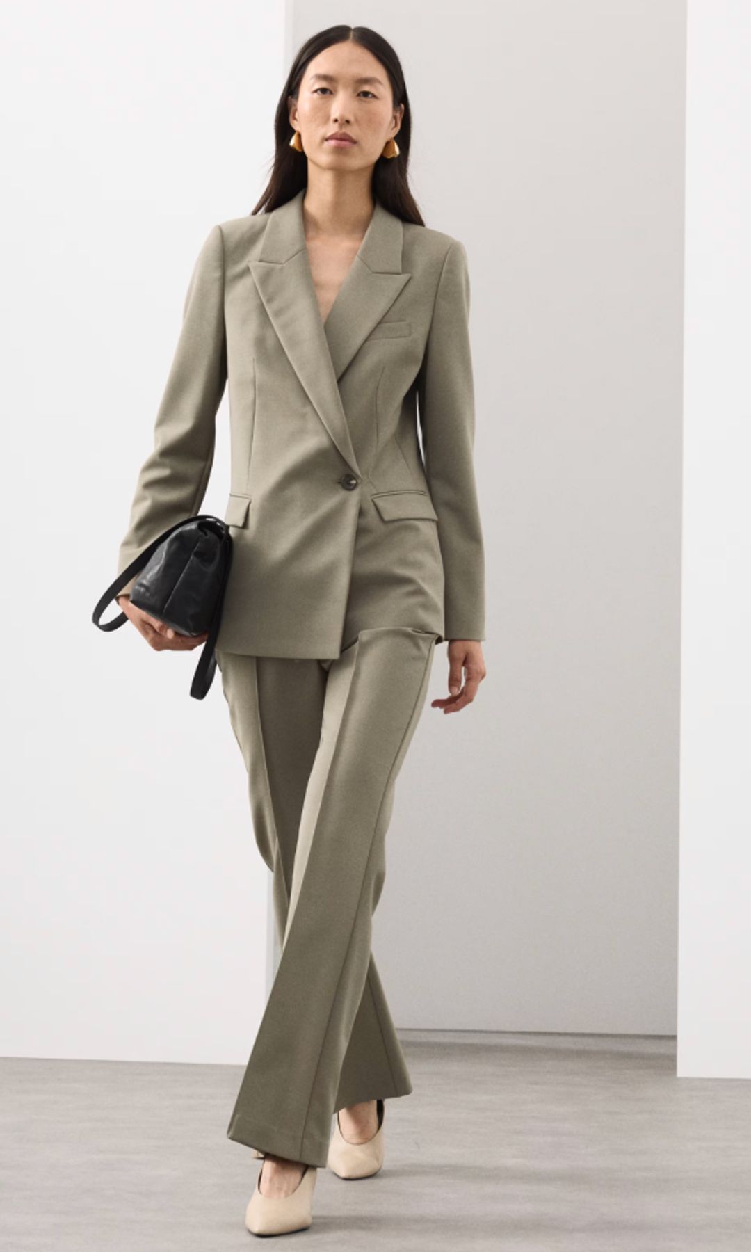 M&S Wool Blend Neutral Trouser Suit