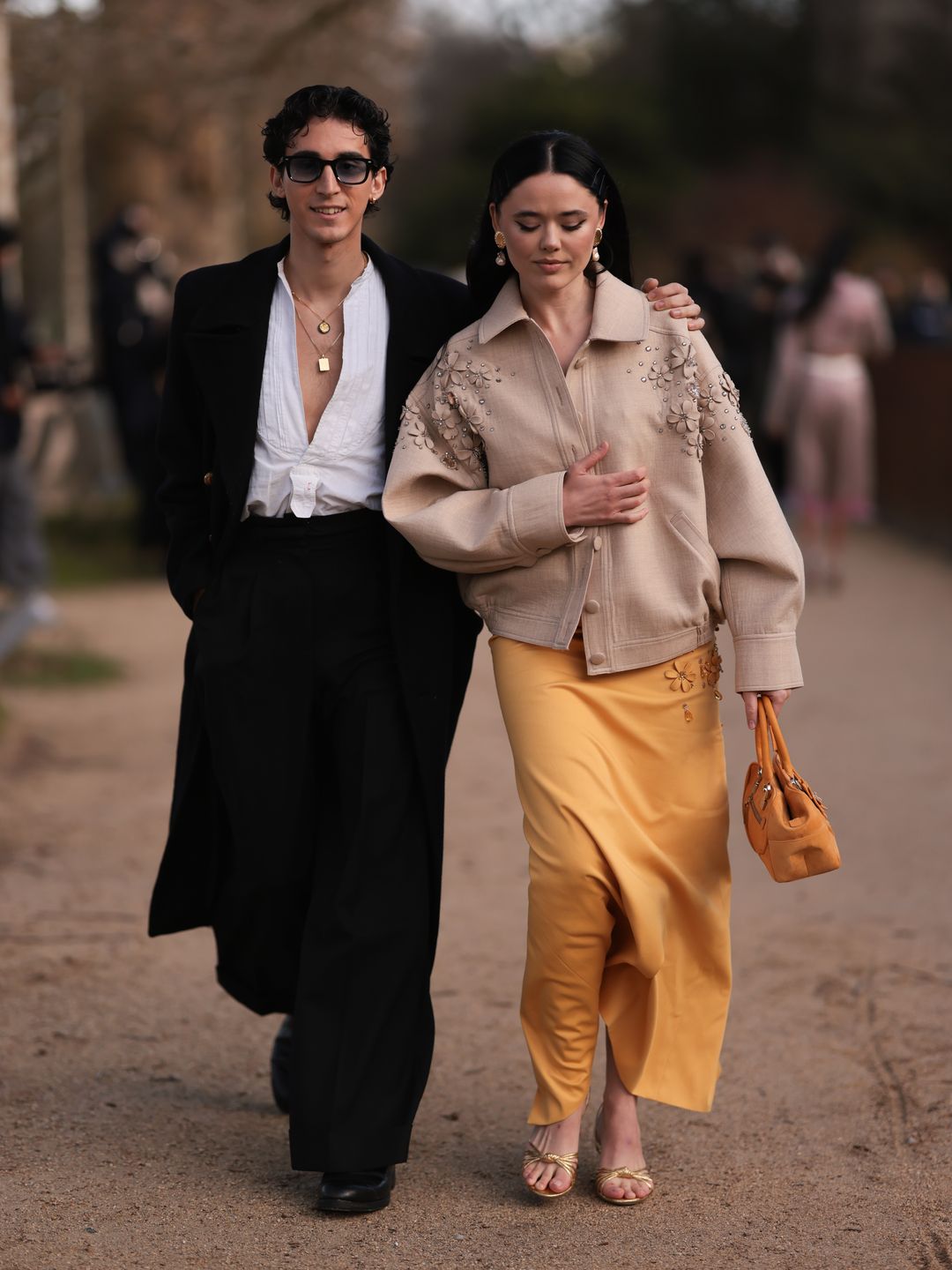 Kristina Bazan and Matteo Pozzi during Haute Couture Fashion Week, Paris