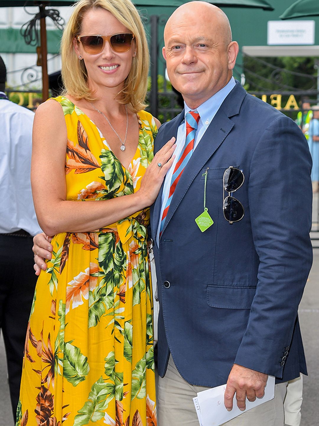 Ross Kemp and Renee O'Brien at the Wimbledon Tennis Championship in 2019