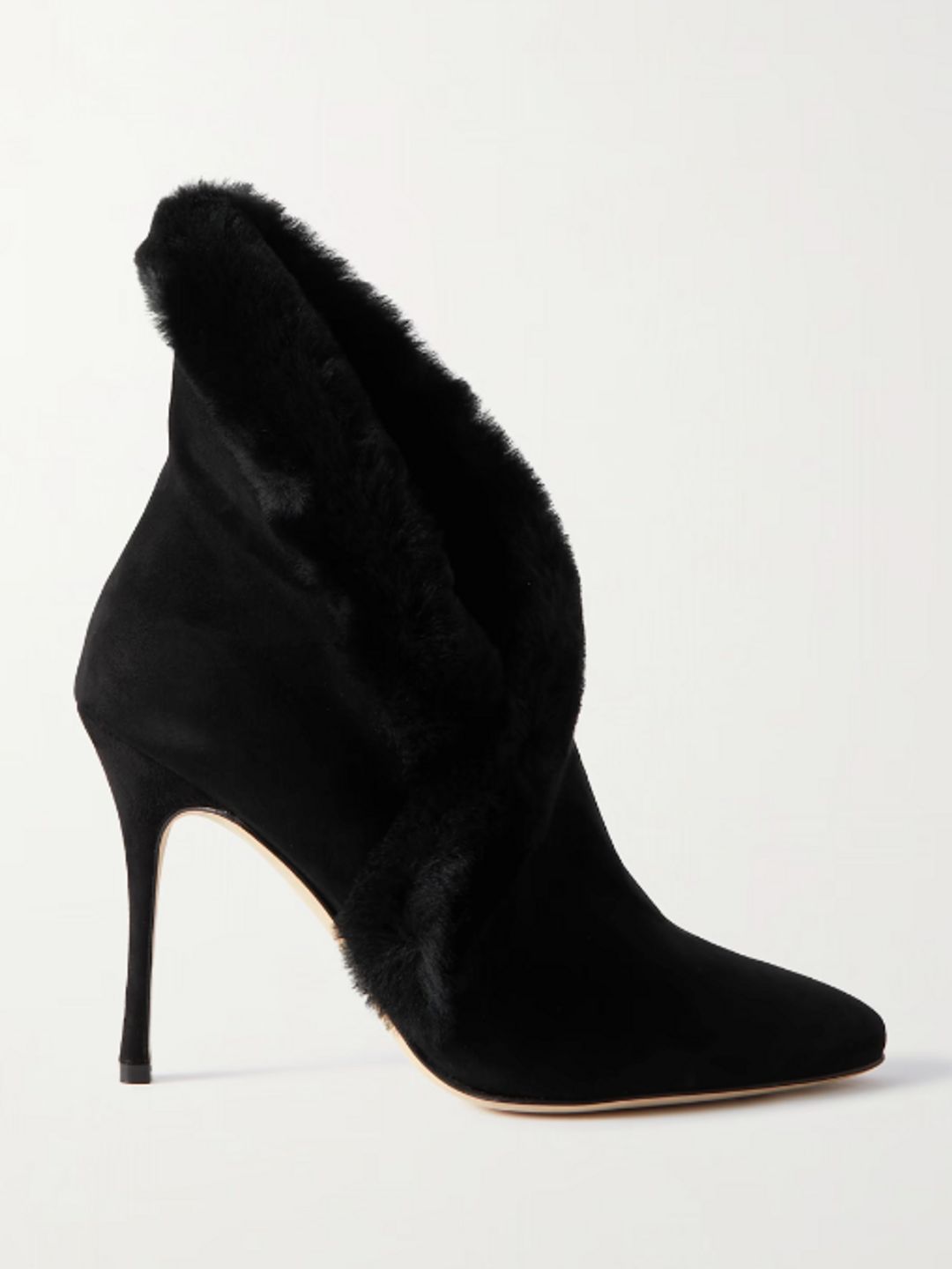 Nestanu 105 shearling-trimmed suede ankle boots