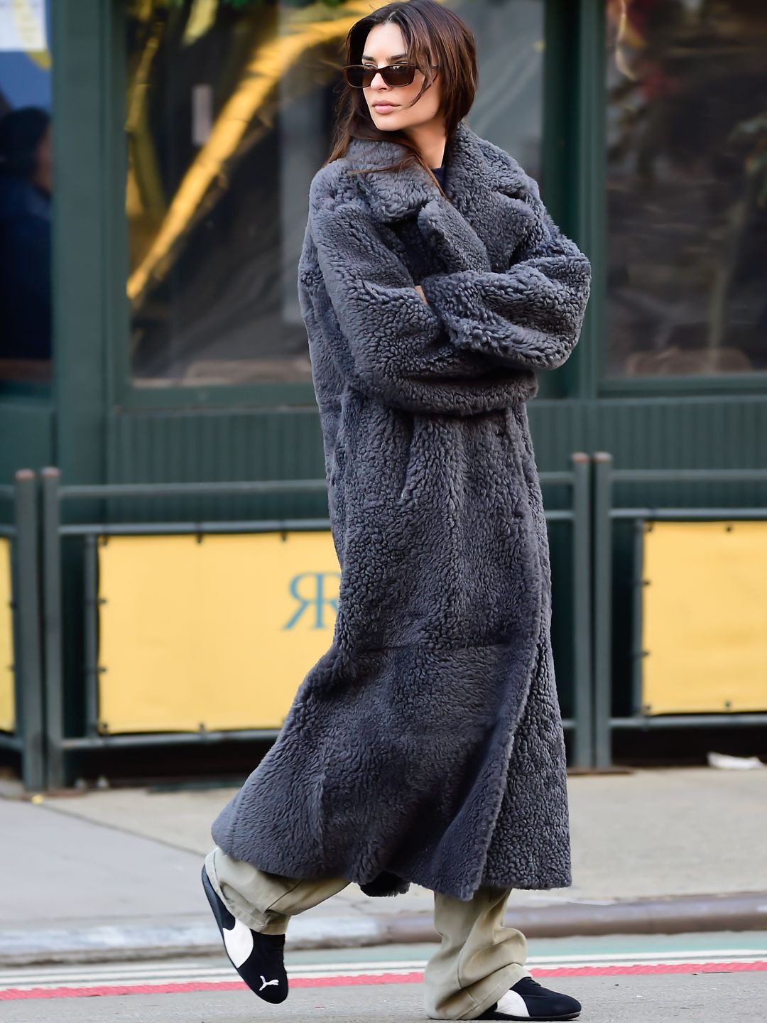 Emily Ratajkowski is seen walking in soho on December 01, 2023 in New York City.