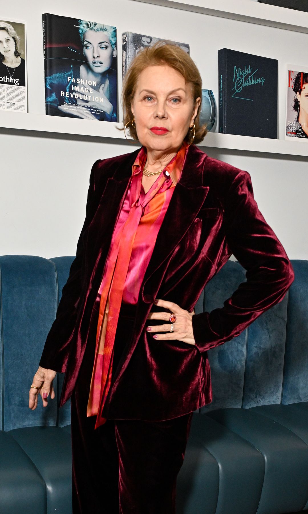 LONDON, ENGLAND - NOVEMBER 12: (L to R) Linda Evangelista, Dinny Hall and Christy Turlington attend Dinny Hall's Ruby Anniversary Party, celebrating 40 Years of iconic jewellery, at The Laslett on November 12, 2025 in London, England. (Photo by Dave Benett/Getty Images for Dinny Hall Jewellery)