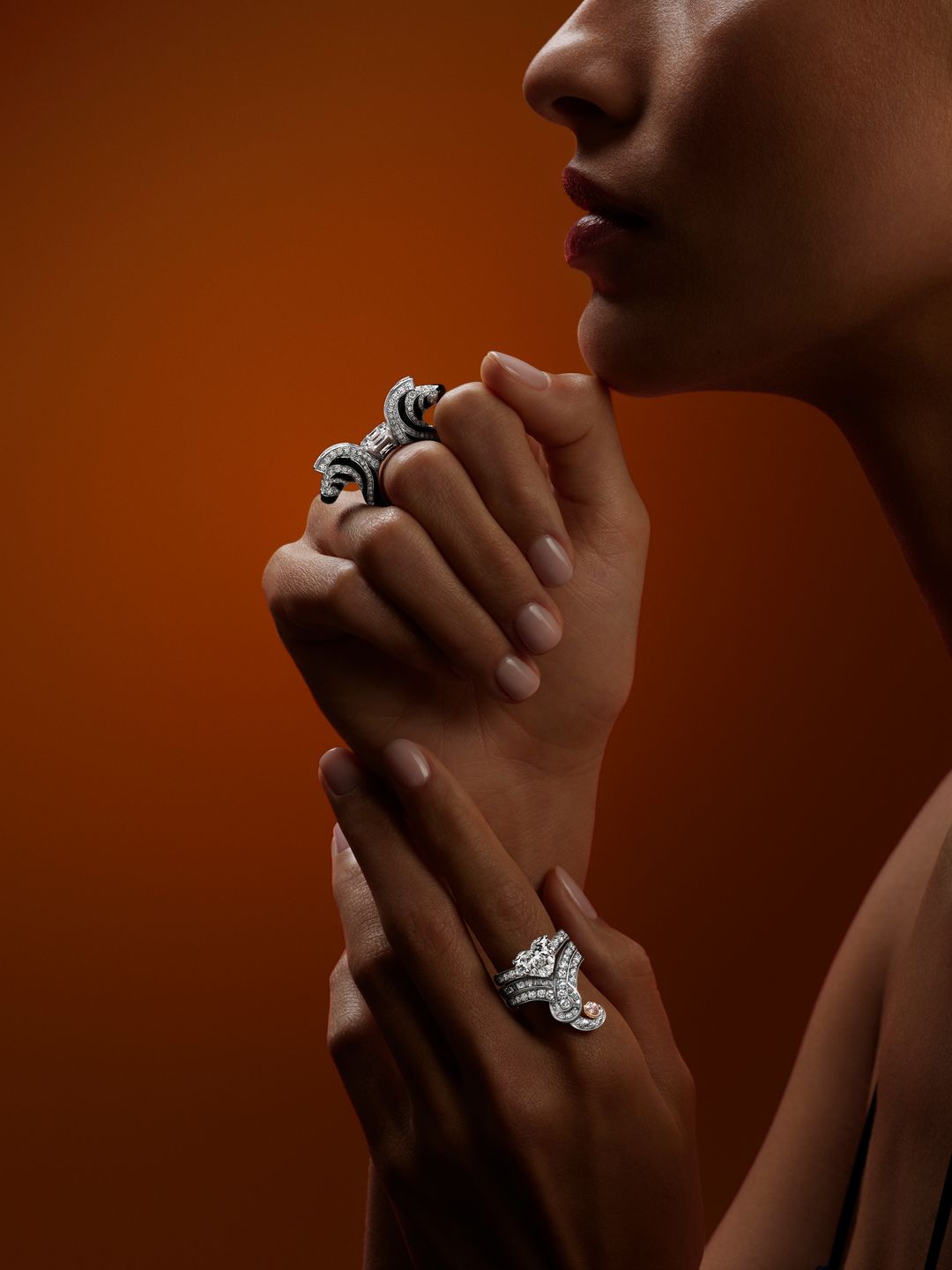 The Zebra Jacket Ring and Elephant Crown Ring from the 'Forces of Nature' collection