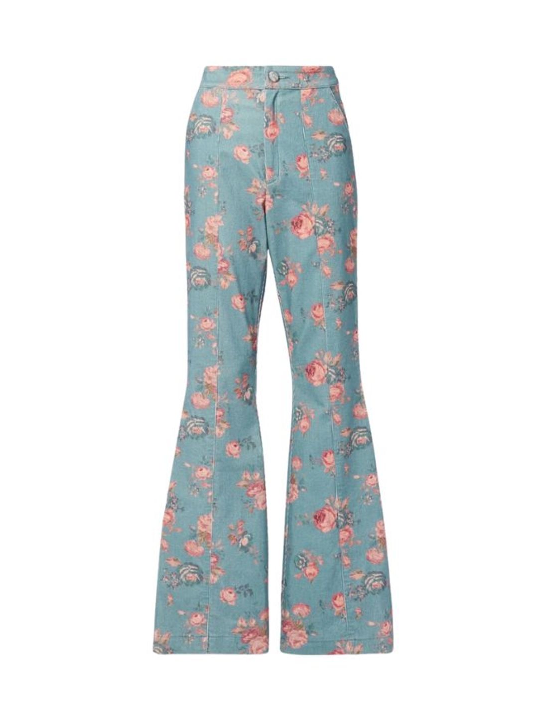 Meyerson floral-print cotton-blend corduroy flared pants - LoveShackFancy