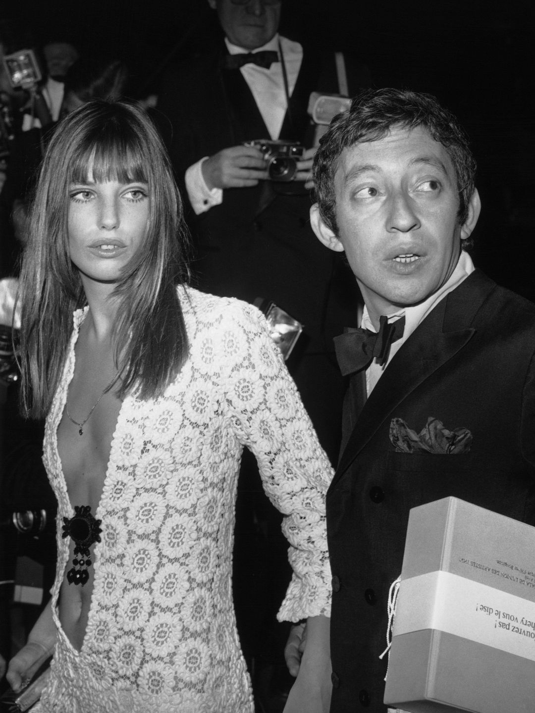 Serge GAINSBOURG and Jane BIRKIN arriving at the Artists Union's Gala, Paris, April 1969