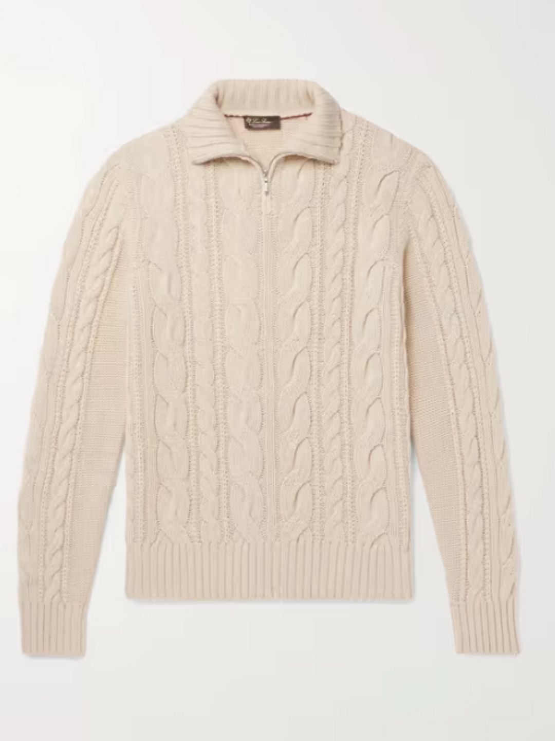Cable-Knit Baby Cashmere Half-Zip Sweater – Loro Piana