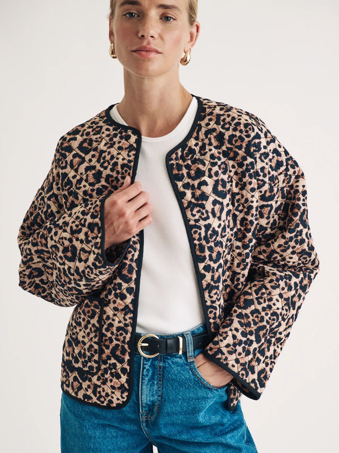 Leopard Print Quilted Jacket