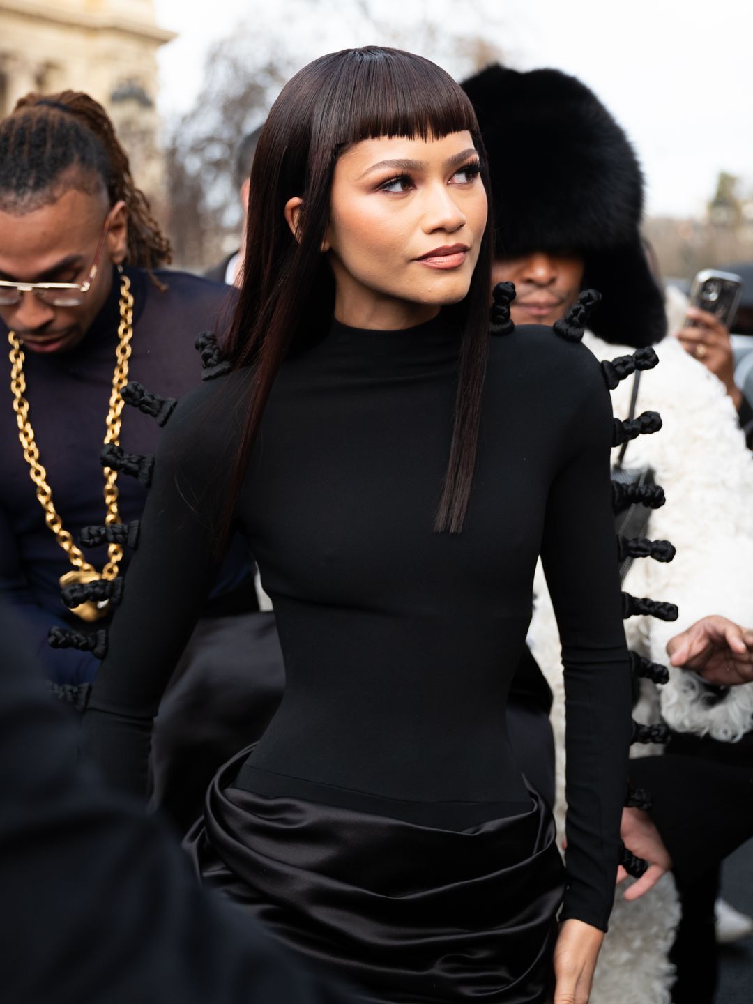 Zendaya is seen during the  Schiaparelli Haute Couture Spring/ Summer 2024 as part of Paris Fashion Week on January 22, 2024 in Paris, France.