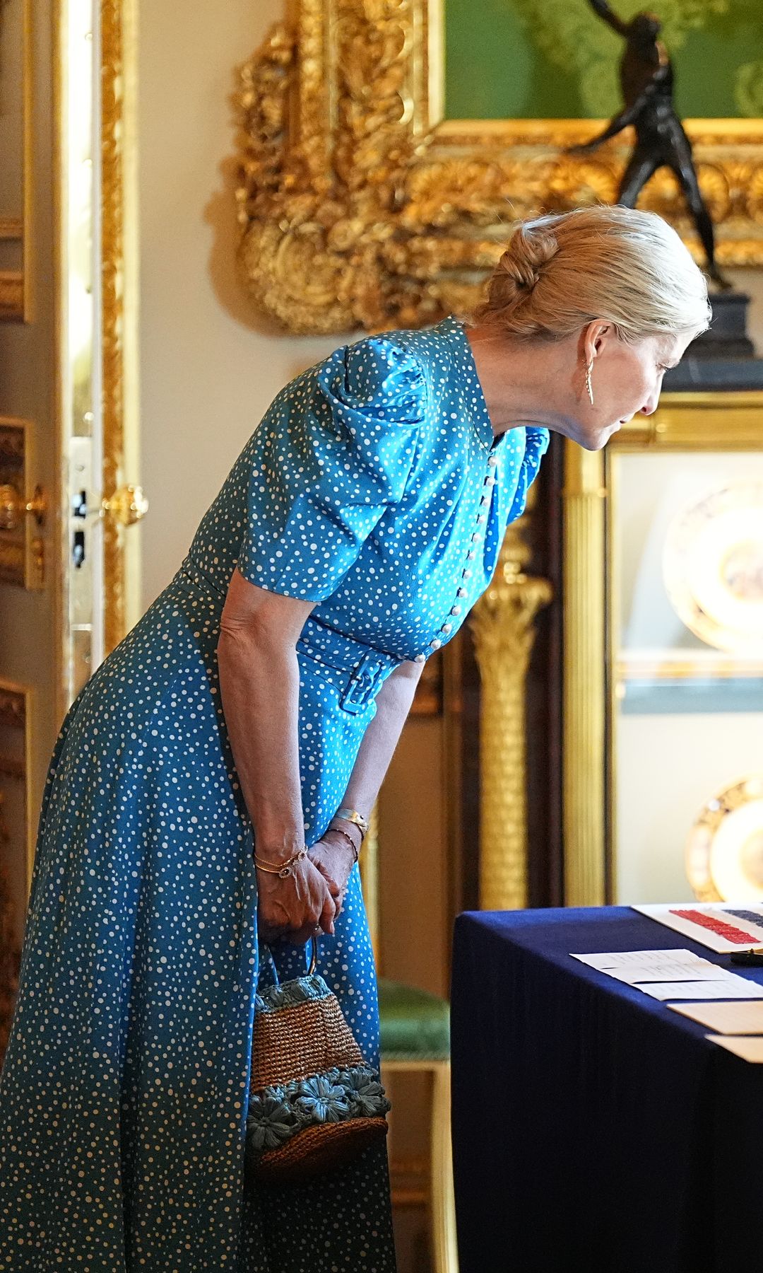 Duchess Sophie looking at items in Royal Collection