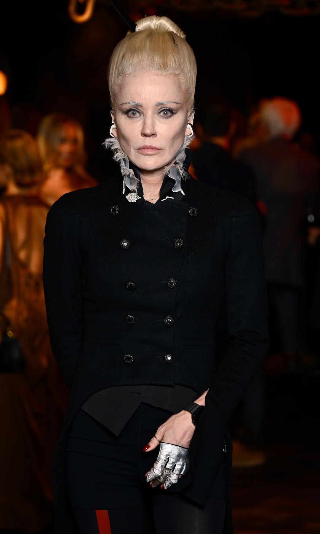Daphne Guinness in a black outfit at the premiere of House of Guinness