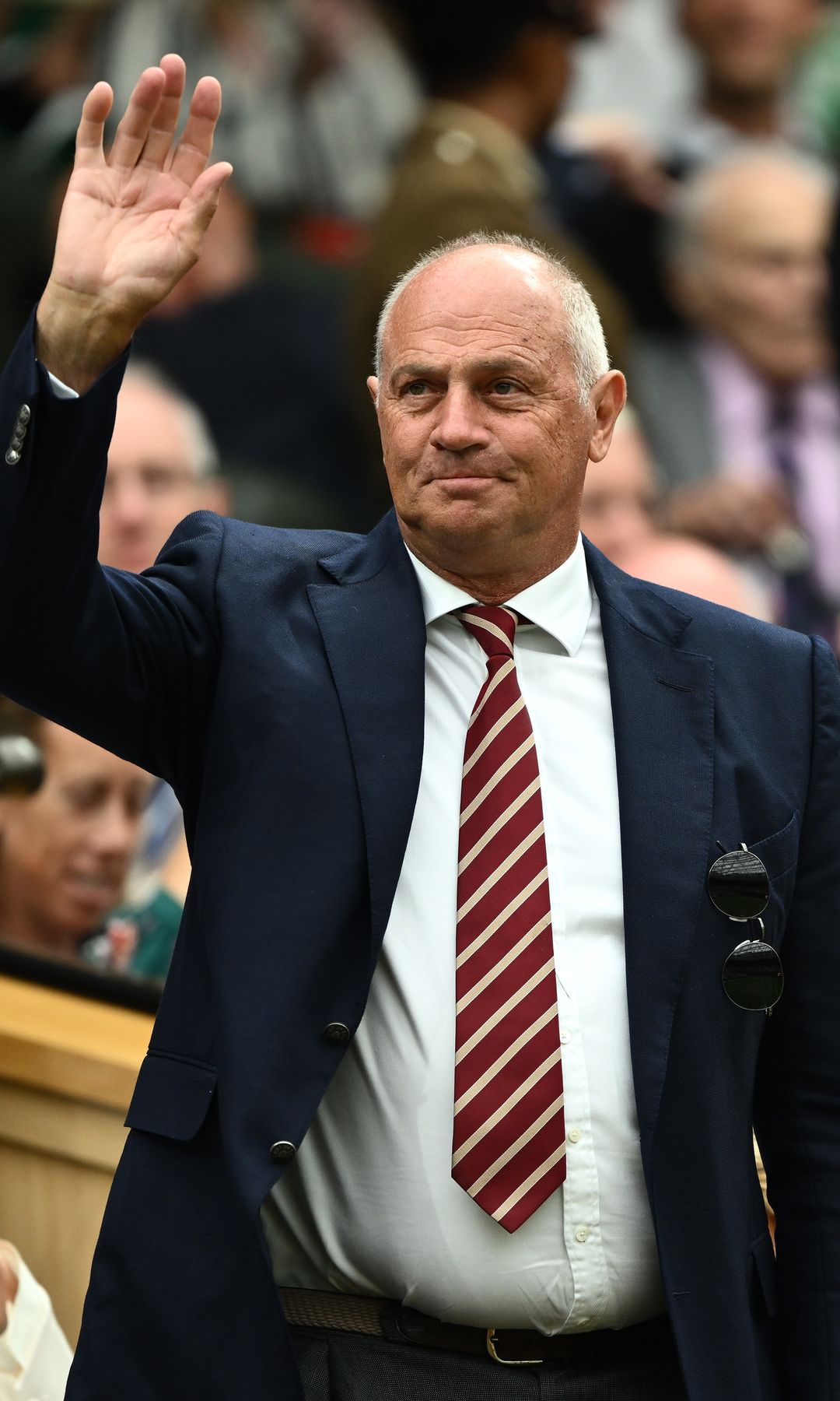 Steve Redgrave waving from the royal box
