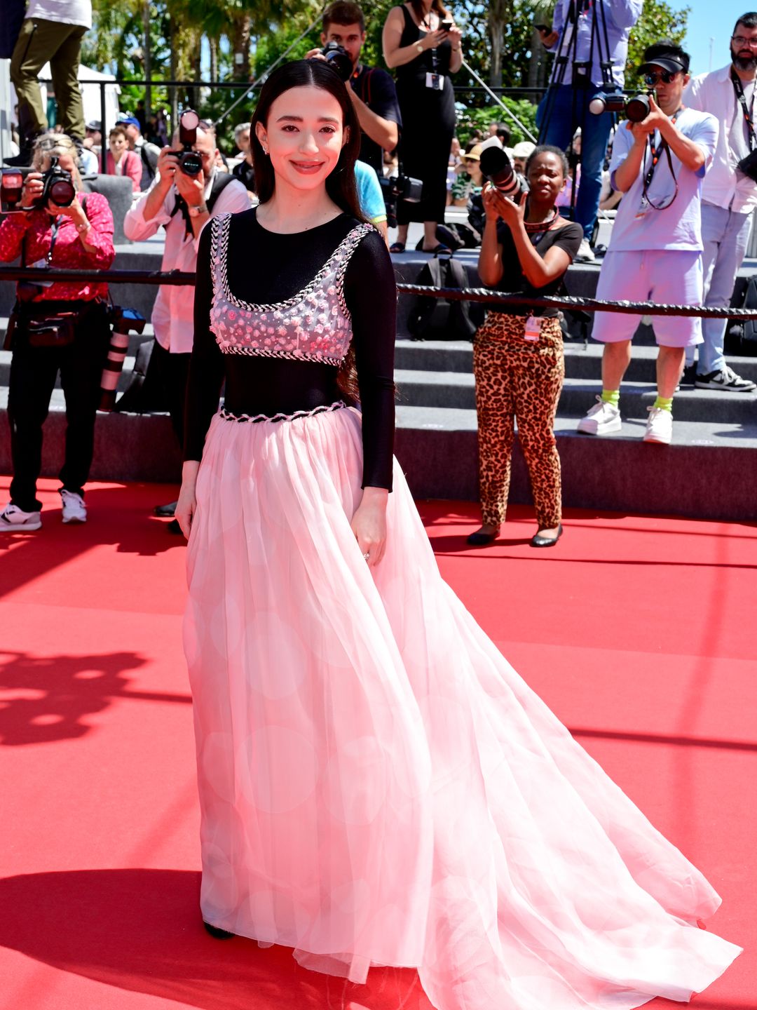 Mikey on the red carpet in Cannes in Chanel Haute Couture