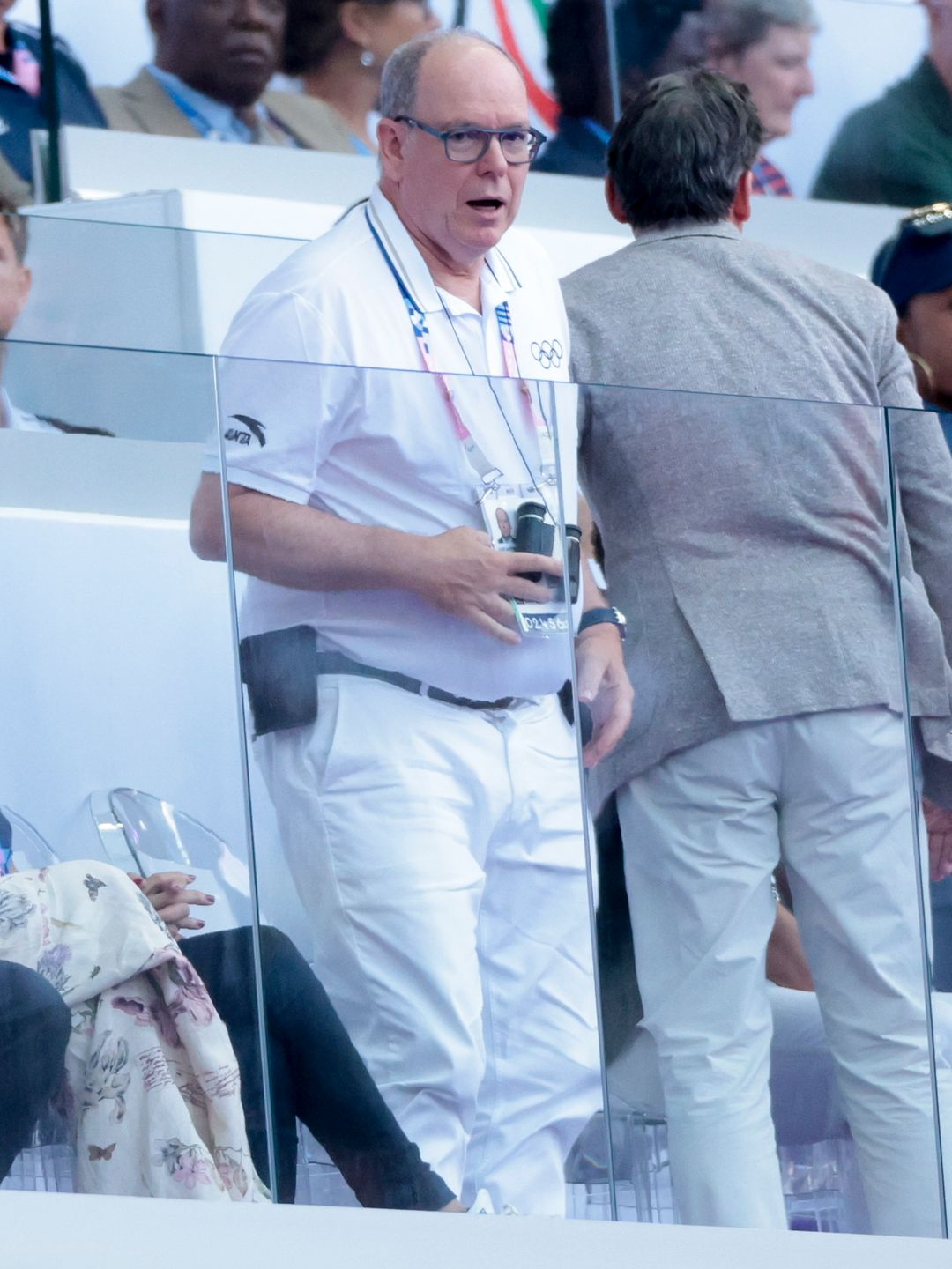 Full body picture of Prince Albert in white outfit