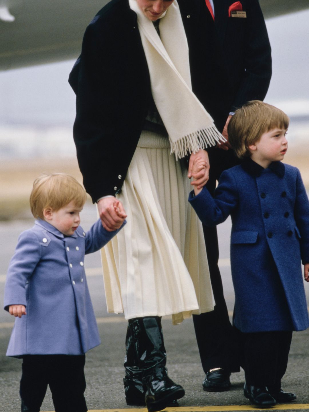 Princess Diana with a young Prince Harry and Prince William