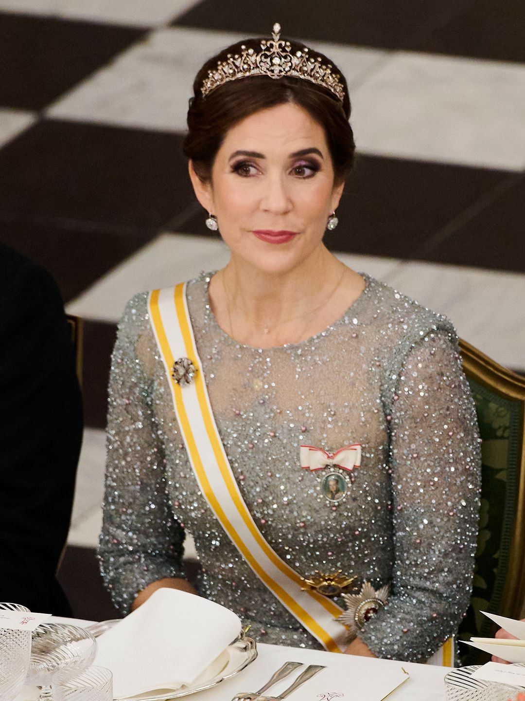Mary wore a rarely-seen tiara to a gala dinner at the Christiansborg Palace last November