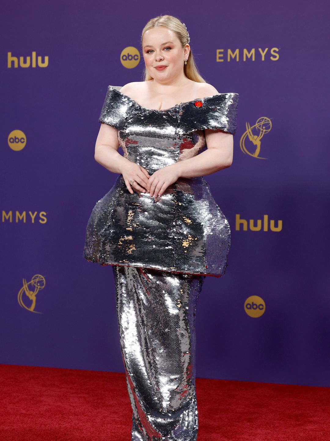  Nicola Coughlan poses in the press room during the 76th Primetime Emmy Awards at Peacock Theater on September 15, 2024 in Los Angeles, California