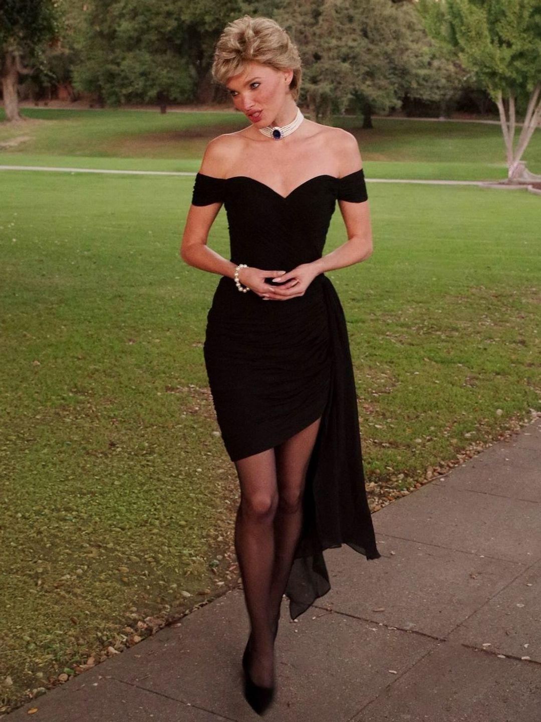 elsa hosk as princess diana in revenge dress