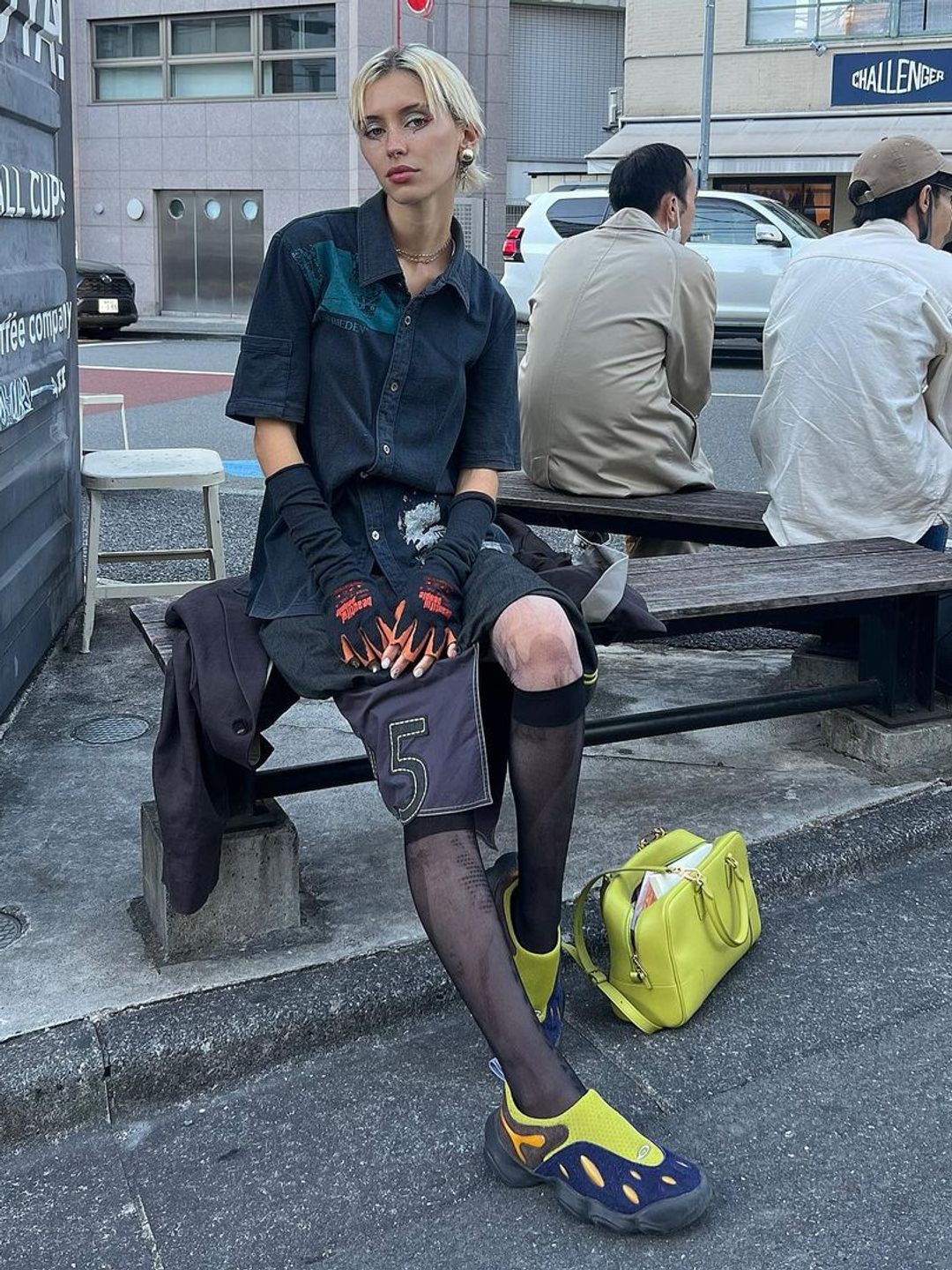 Iris sporting a pair of printed knee-high socks on her Instagram 